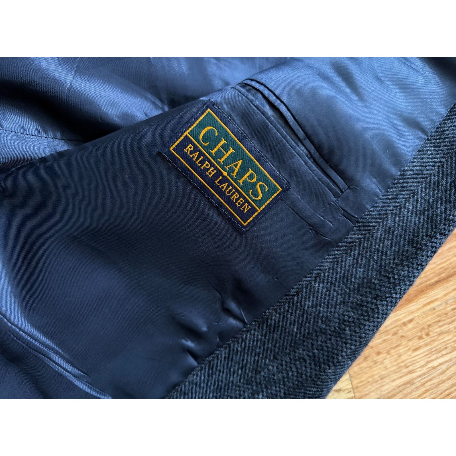 Chaps Ralph Lauren Ralph Lauren Mens 40R Tweed Blazer Navy Herringbone Canada Size 40R - 7 Thumbnail