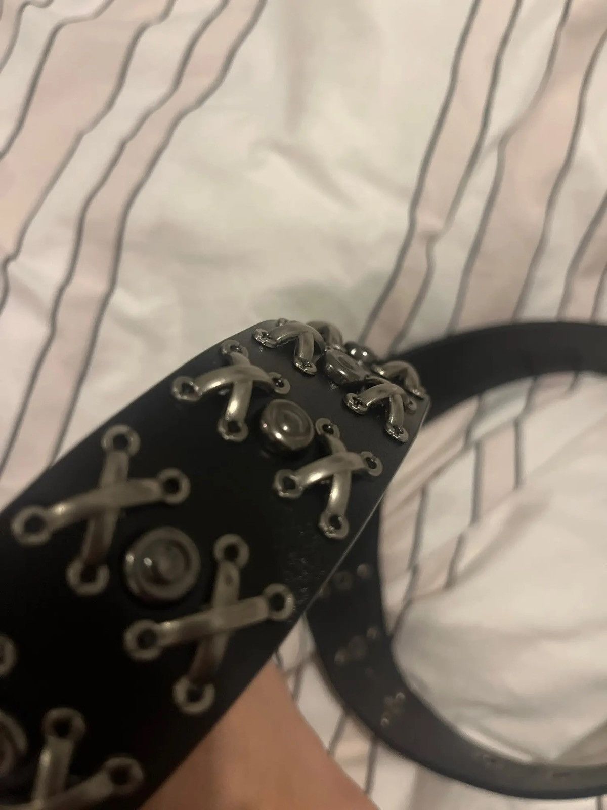 Leather X Rivet Split Leather Belt Size ONE SIZE - 5 Thumbnail