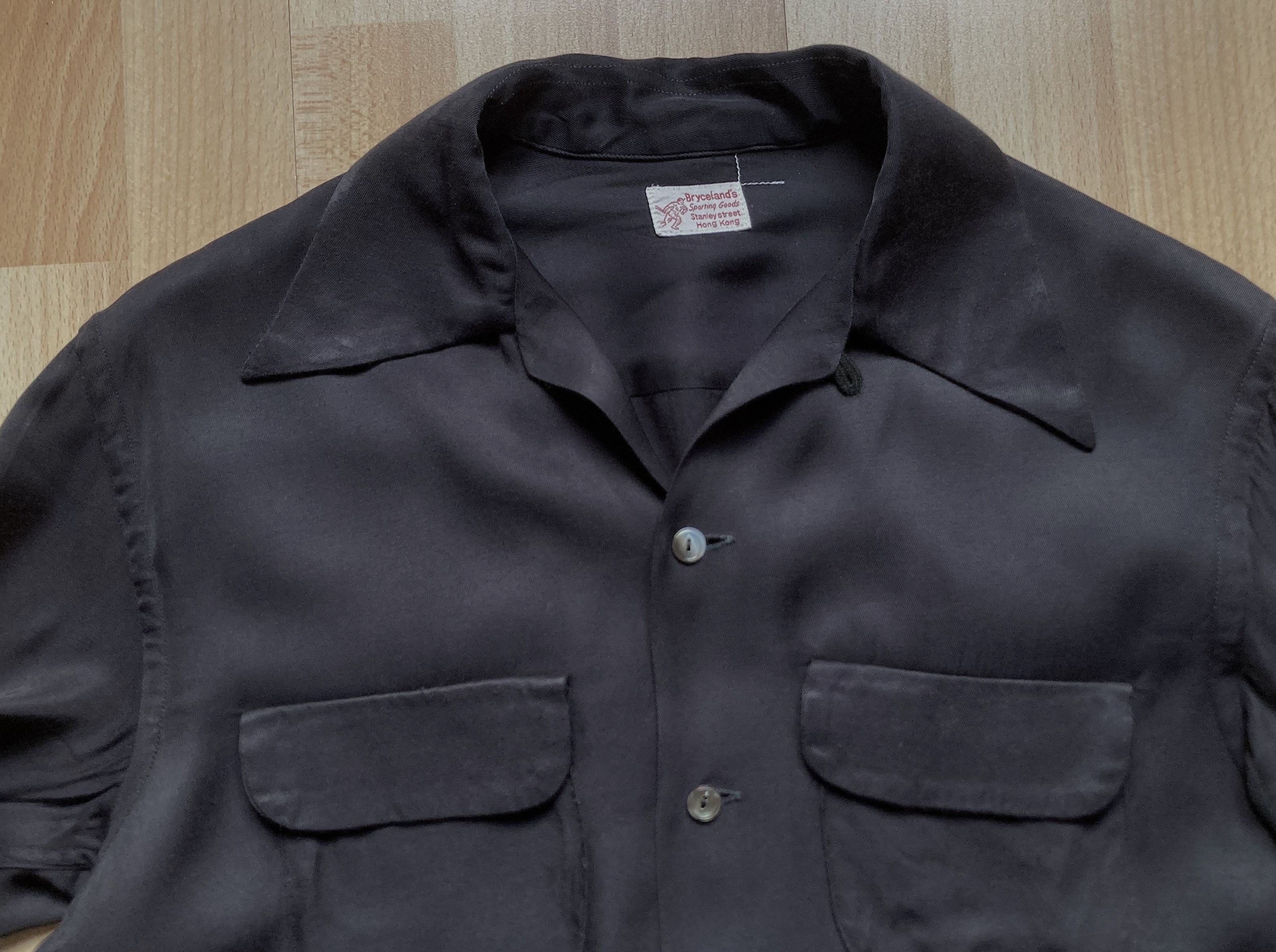 Bryceland's Rayon Shirt Black 34, Men's — image 5 of 6