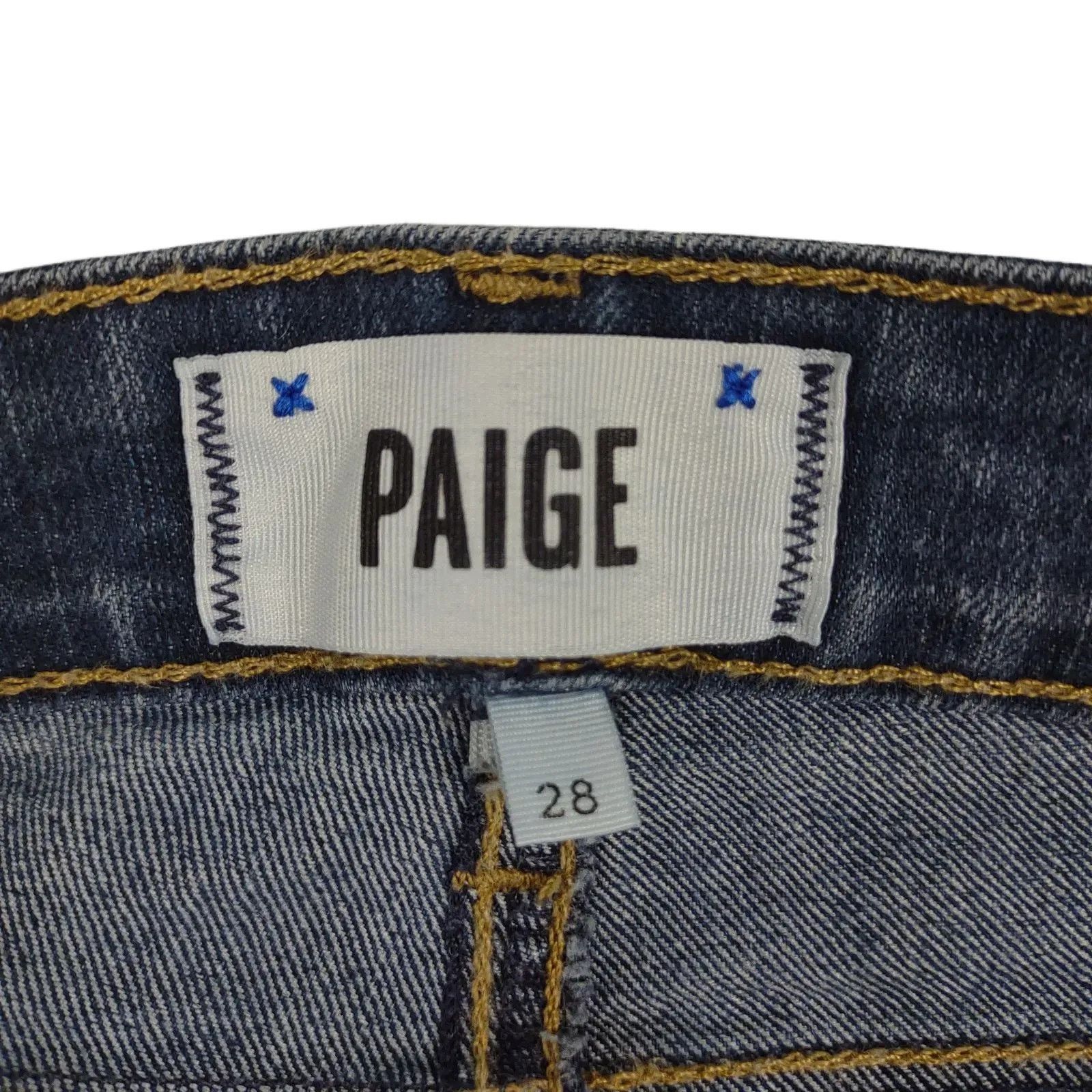 Paige PAIGE Peg Skinny Stretch Denim Jeans, Made USA Low Rise Size 31" - 2 Thumbnail
