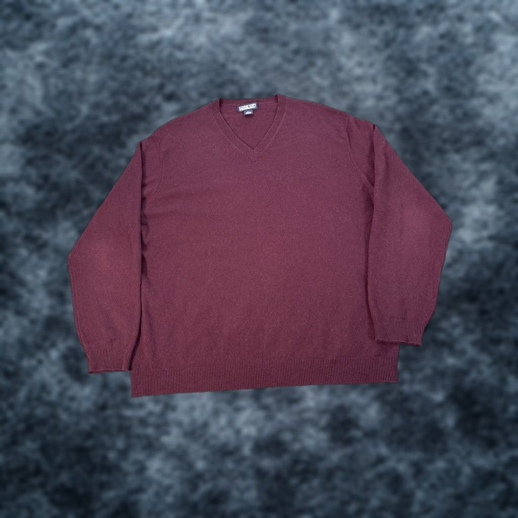 Lands' End VINTAGE Lands’ End Men’s Sweater Card Cashmere V-Neck Pullover XL Regular Red Knit Long Sleeve Mens Fall Winter Size XL Size US XL / EU 56 / 4 - 1 Thumbnail
