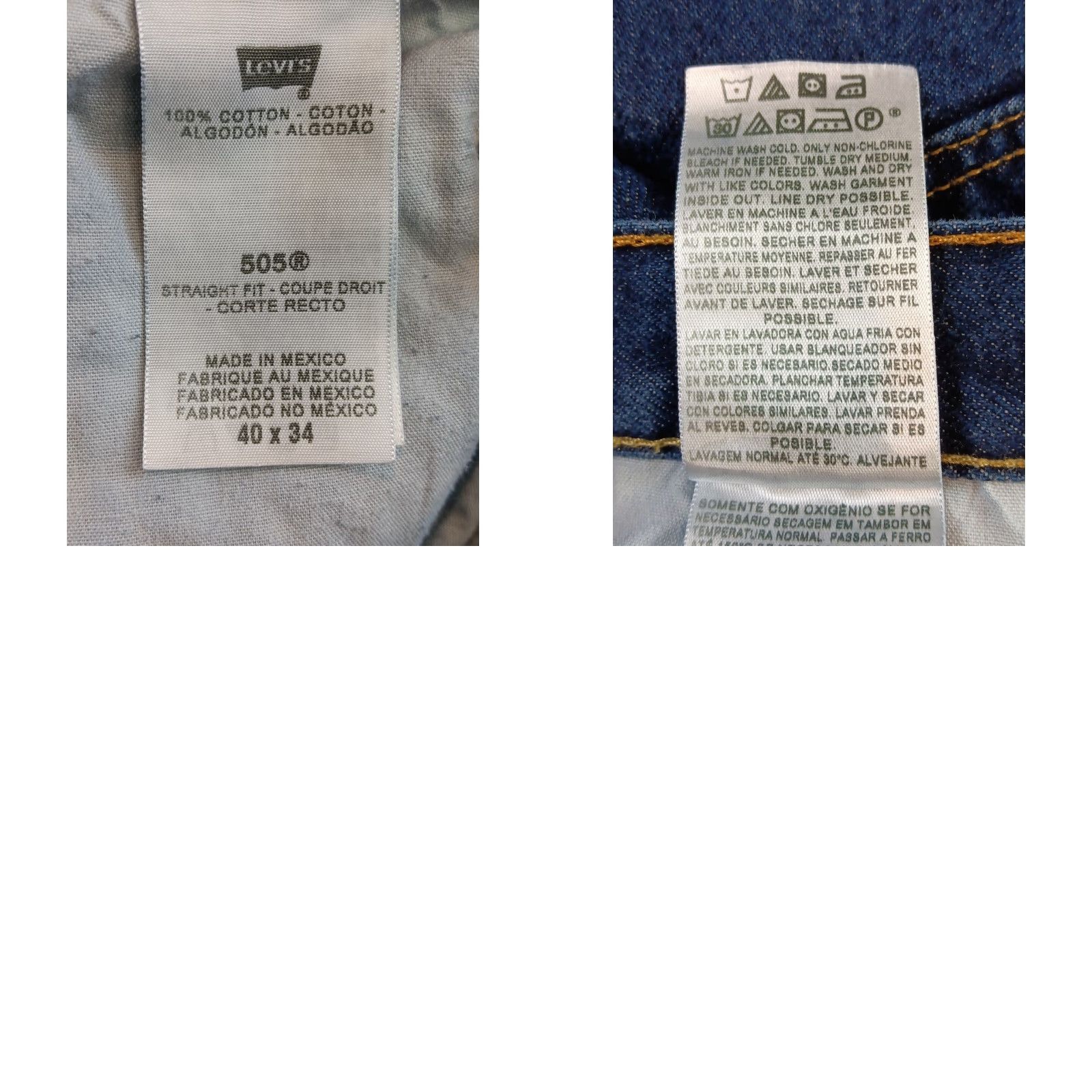 Levi's Levi's Jeans 505 Straight Men's 40x34 Dark Blue Denim 5-Pocket Logo EUC Size US 40 / EU 56 - 9 Thumbnail