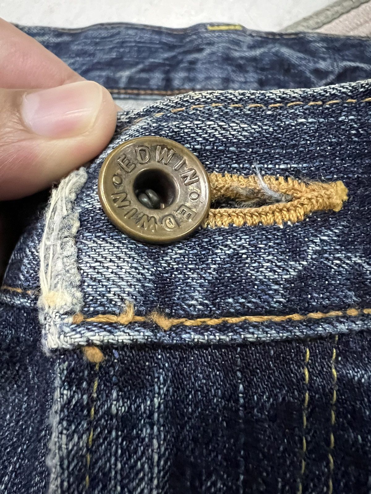 Edwin × Japanese Brand VINTAGE EDWIN 505zx SELVEDGE DISTRESSED DENIM Size US 33 - 11 Thumbnail