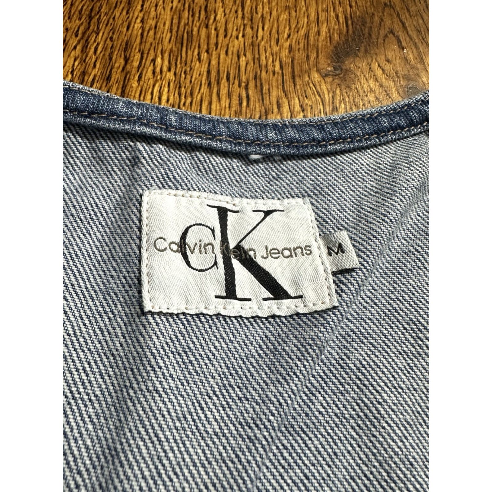 Calvin Klein VINTAGE Calvin Klein Jeans Vest Mens Denim Blue 90s M Regular Short Button NOS USA Made CK Vest Size US 31 - 6 Thumbnail