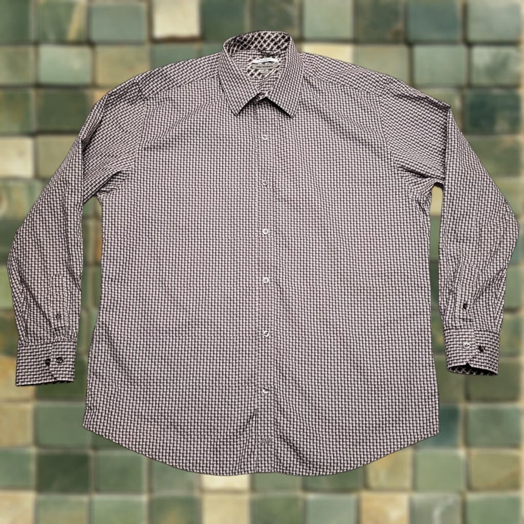 Johnston & Murphy Johnston & Murphy Shirt Men XL Gray Geometric Flip Cuff Long Sleeve Button casual Size US XL / EU 56 / 4 - 1 Thumbnail