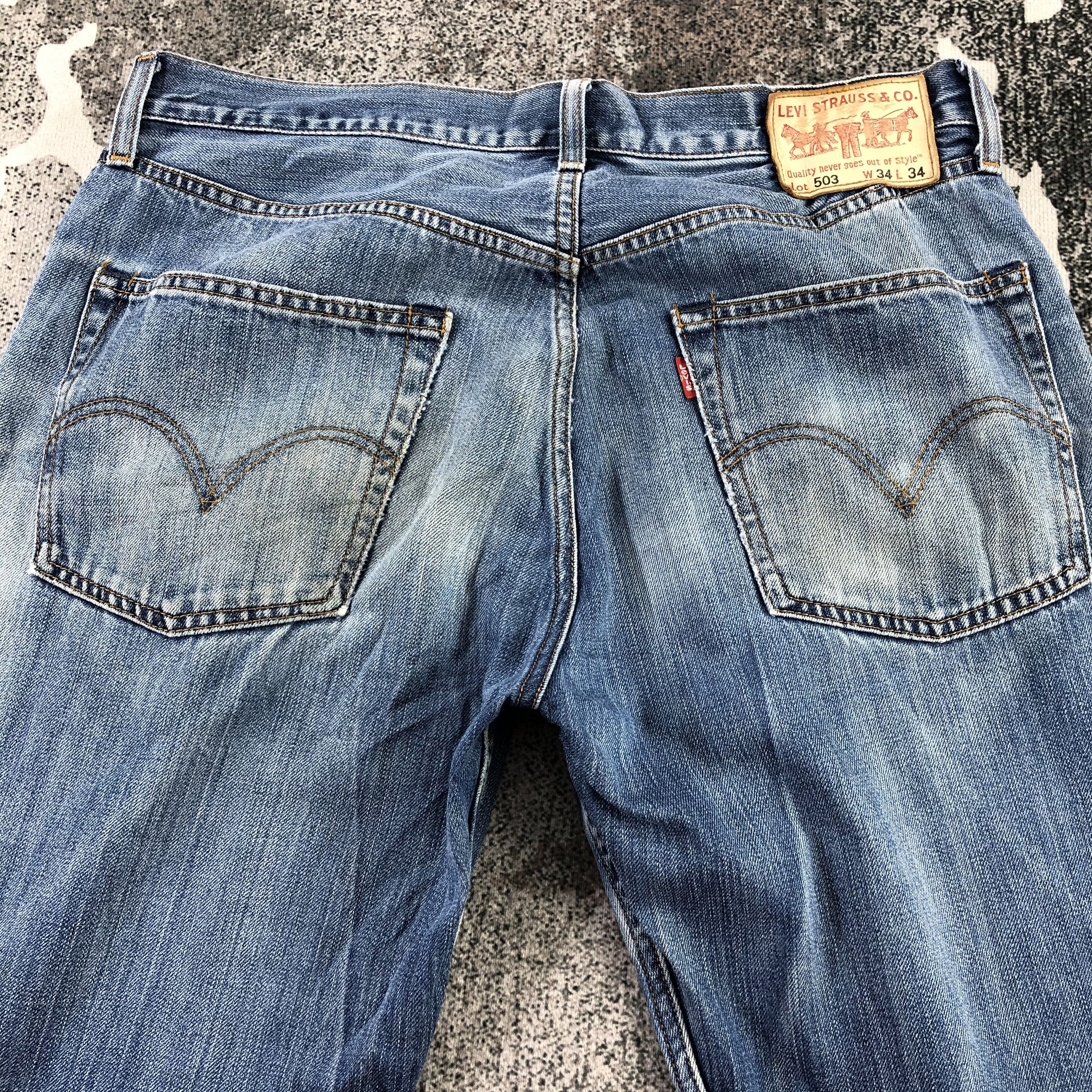 Levi's Vintage Levi's 503 Jeans Faded Blue Denim KJ1469 Size US 33 - 4 Thumbnail