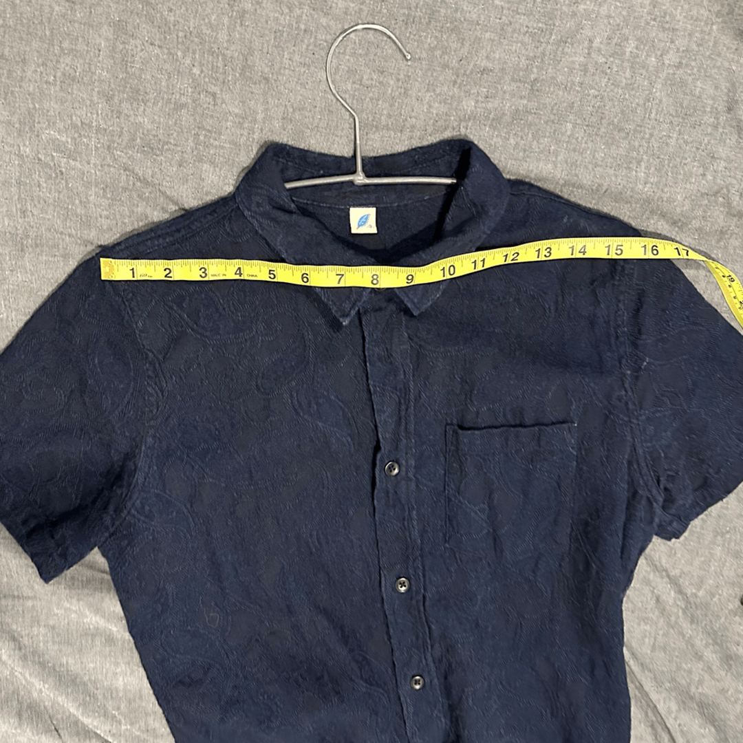 Pure Blue Japan Open Collar Jacquared Paisley S/S Shirt Size US L / EU 52-54 / 3 - 3 Thumbnail