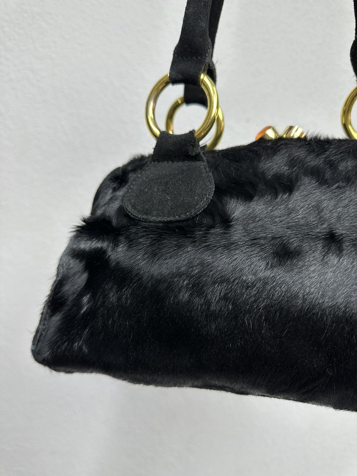 Celine Vintage 90s Fur Bag Celine Hobo IfSixWasNine Y2K AvantGarde Size ONE SIZE - 13 Thumbnail