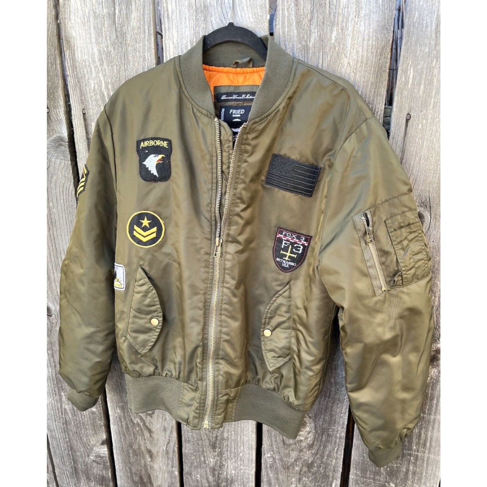 Vintage VINTAGE? No. Field Denim Jacket Green L Casual Mens Bomber Zip 4? No. Size US L / EU 52-54 / 3 - 3 Thumbnail