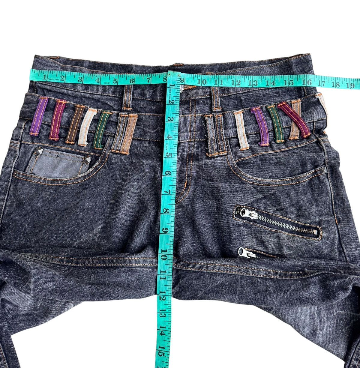 Japanese Brand 🔥Japanese Brand Nylaus Distressed Zipper Denim Jeans Size US 32 / EU 48 - 12 Thumbnail