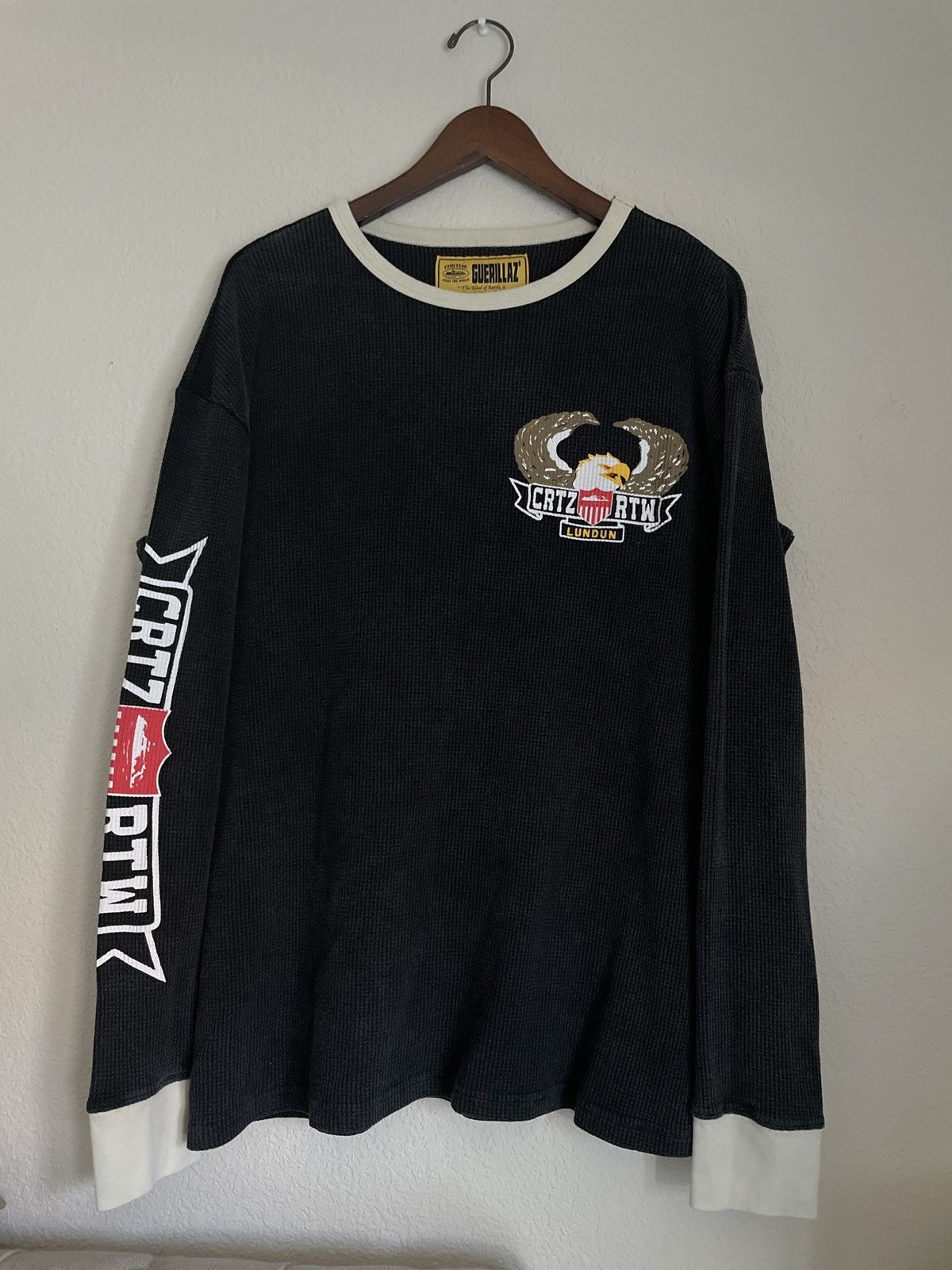 Corteiz Corteiz Tiger Contrast Waffle Longsleeve Black | Grailed