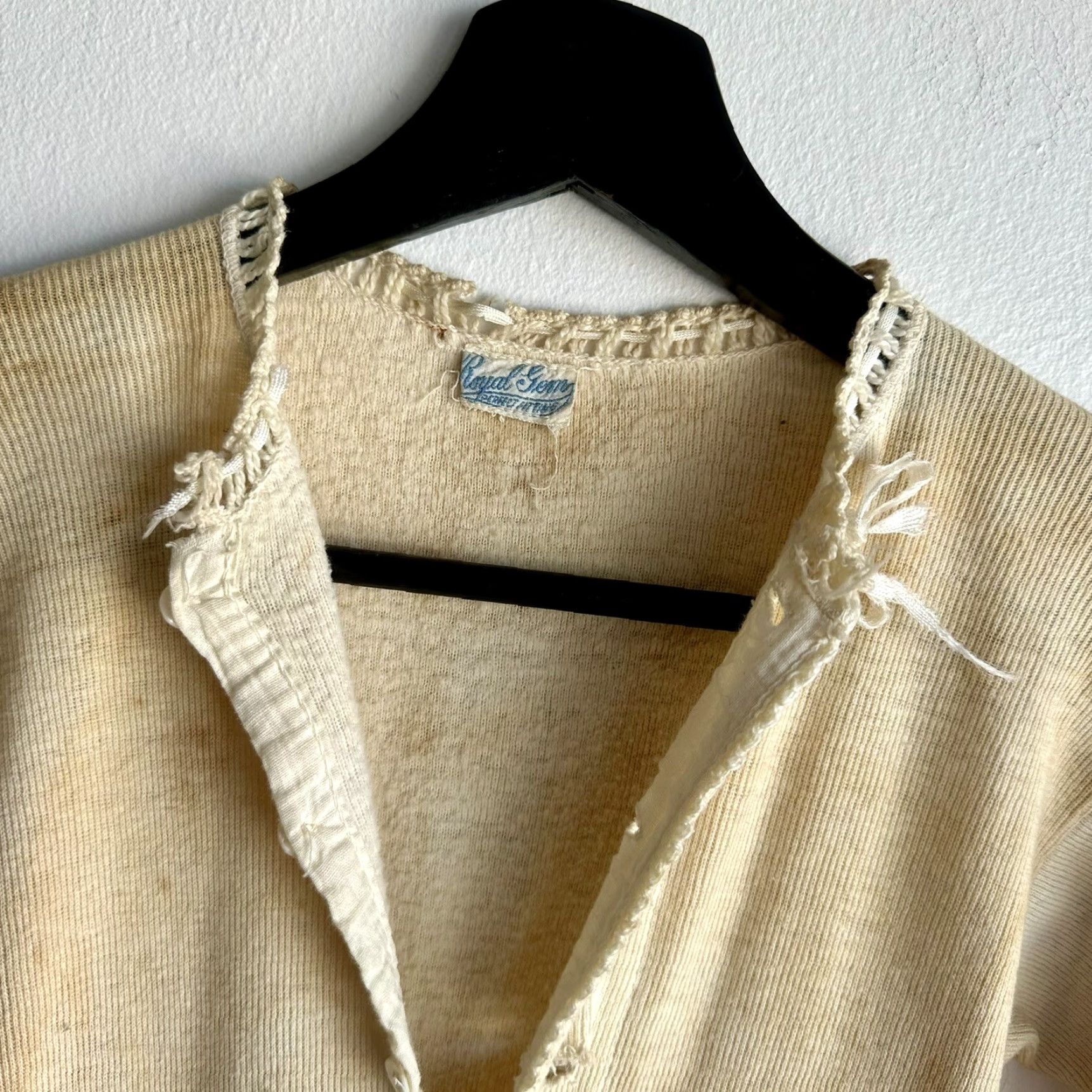 Vintage VINTAGE 1940s Royal Gem Longjohns Underwear Teen Size Chest pit to pit 15 inches Size ONE SIZE - 4 Thumbnail