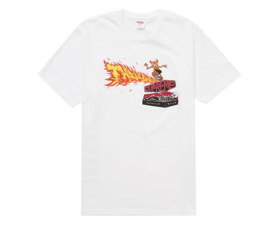 Thrasher Back Tail Short Sleeve Tee Shirt White