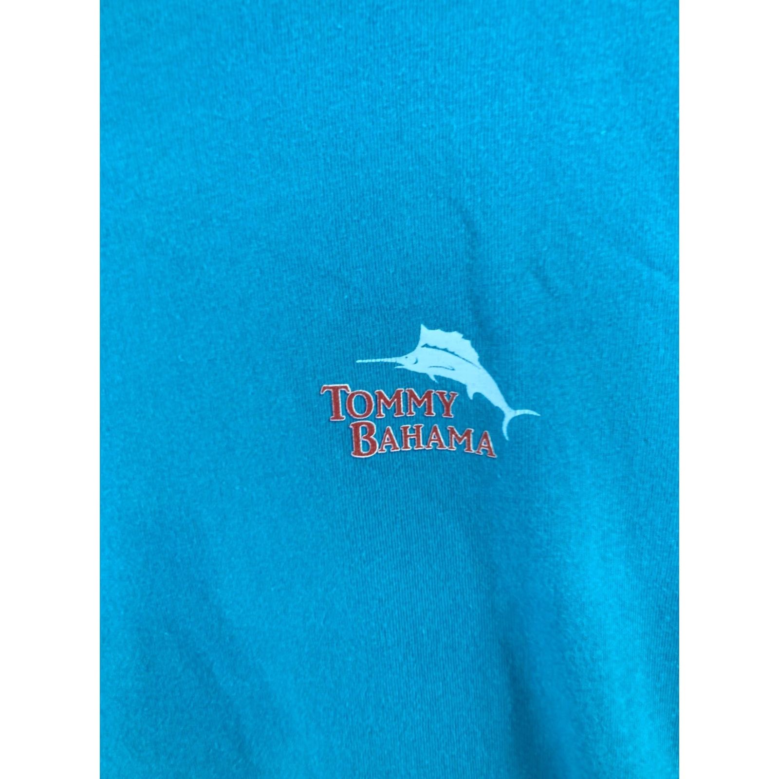 Tommy Bahama Tommy Bahama Relaxed Fit Men's T-Shirt XL Blue Solid Crew Neck Tropical Beach Theme Size US XL / EU 56 / 4 - 4 Thumbnail