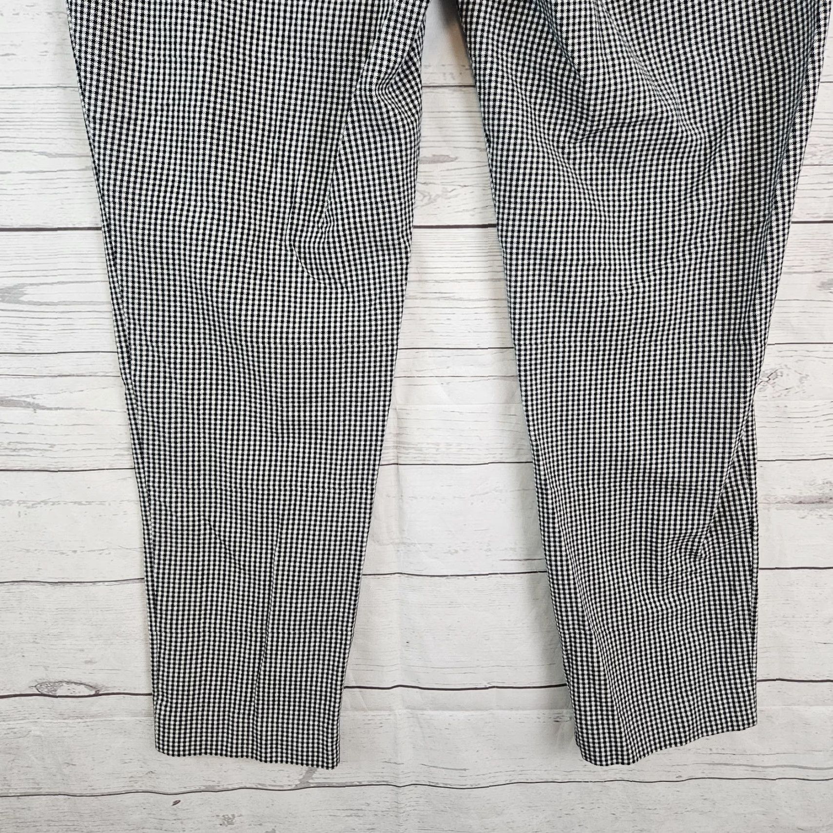Loft Ann Taylor LOFT Womens Ankle Pants Sz 14 Black White Gingham High Rise Size 36" / US 14 / IT 50 - 5 Thumbnail