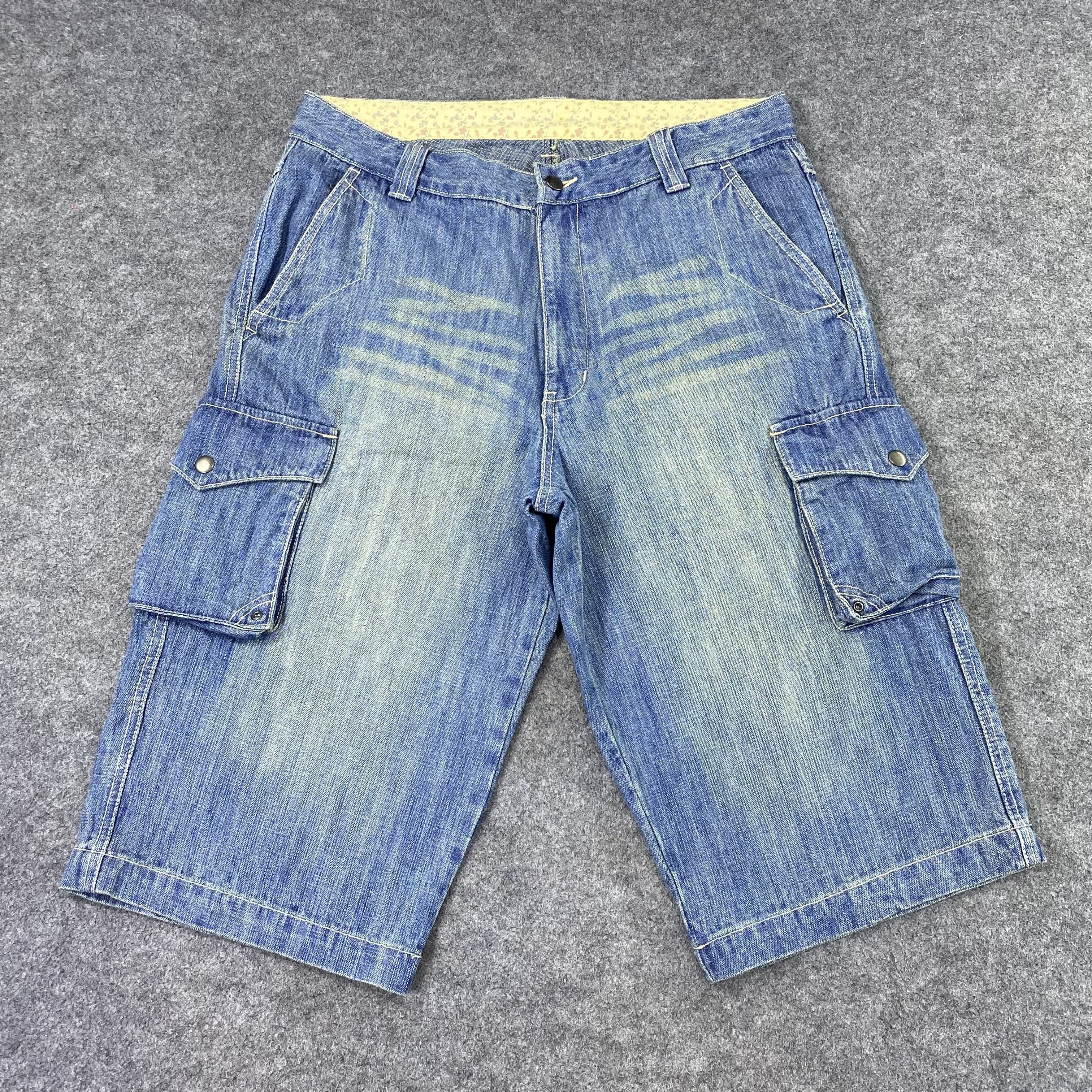 Japanese Brand Japanese Brand Blue Wash cargo short pants-C043 Size US 34 / EU 50 - 1 Thumbnail