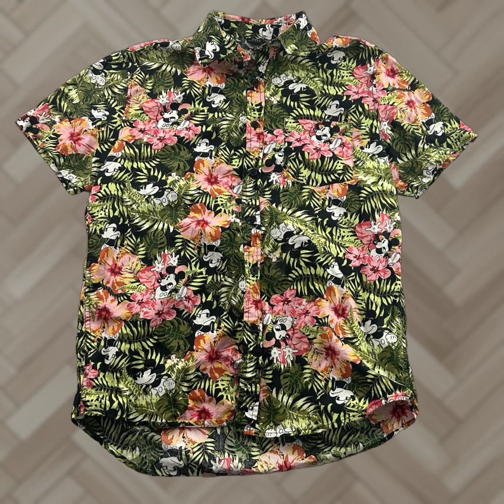 Disney Disney Mickey Mouse Hawaiian Short Sleeve Button-Up Shirt Men’s M Black Size US M / EU 48-50 / 2 - 1 Thumbnail