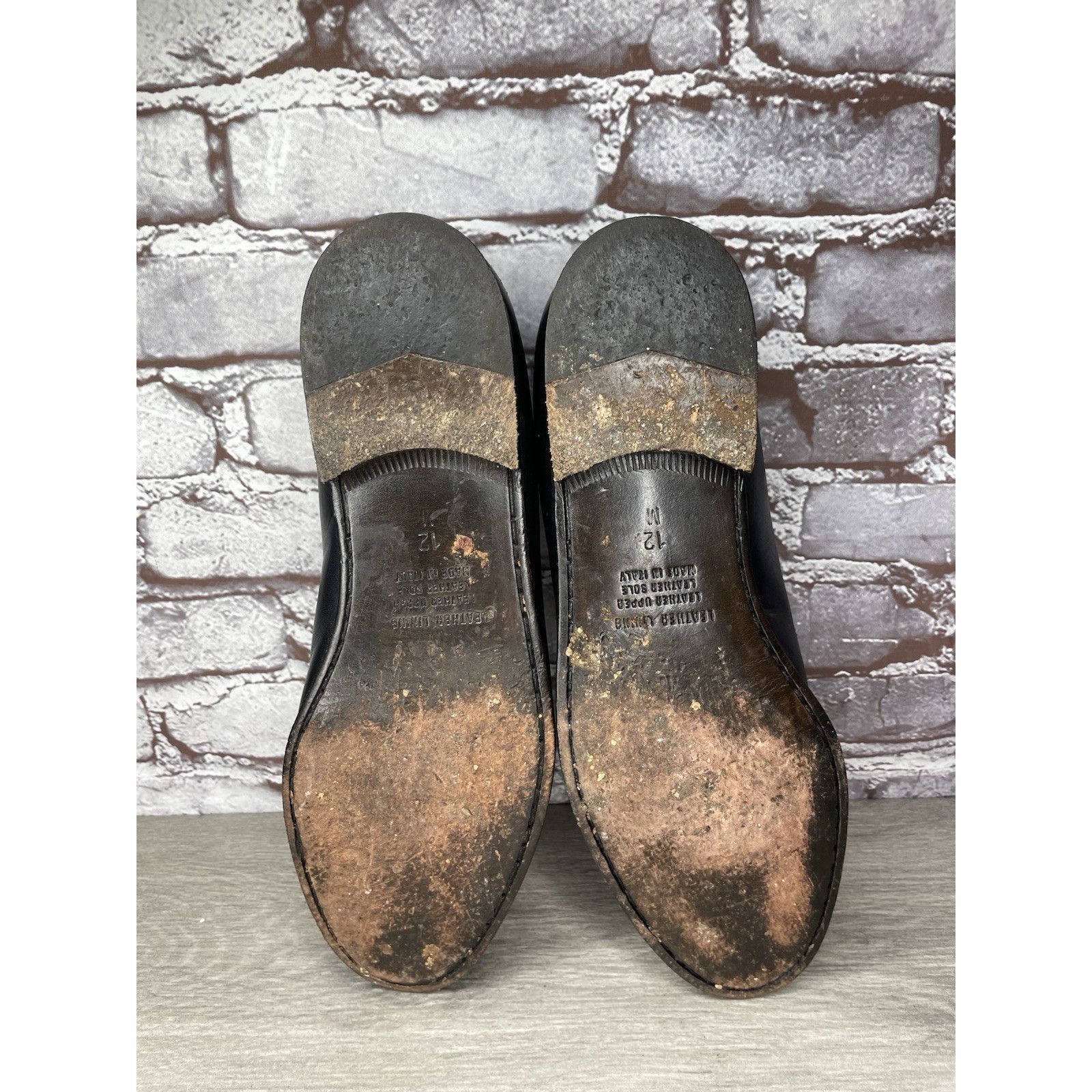 Paolo Mondo Paolo Mando Firenze Black Leather Penny Loafers Dress Shoes Size US 12 / EU 45 - 9 Thumbnail