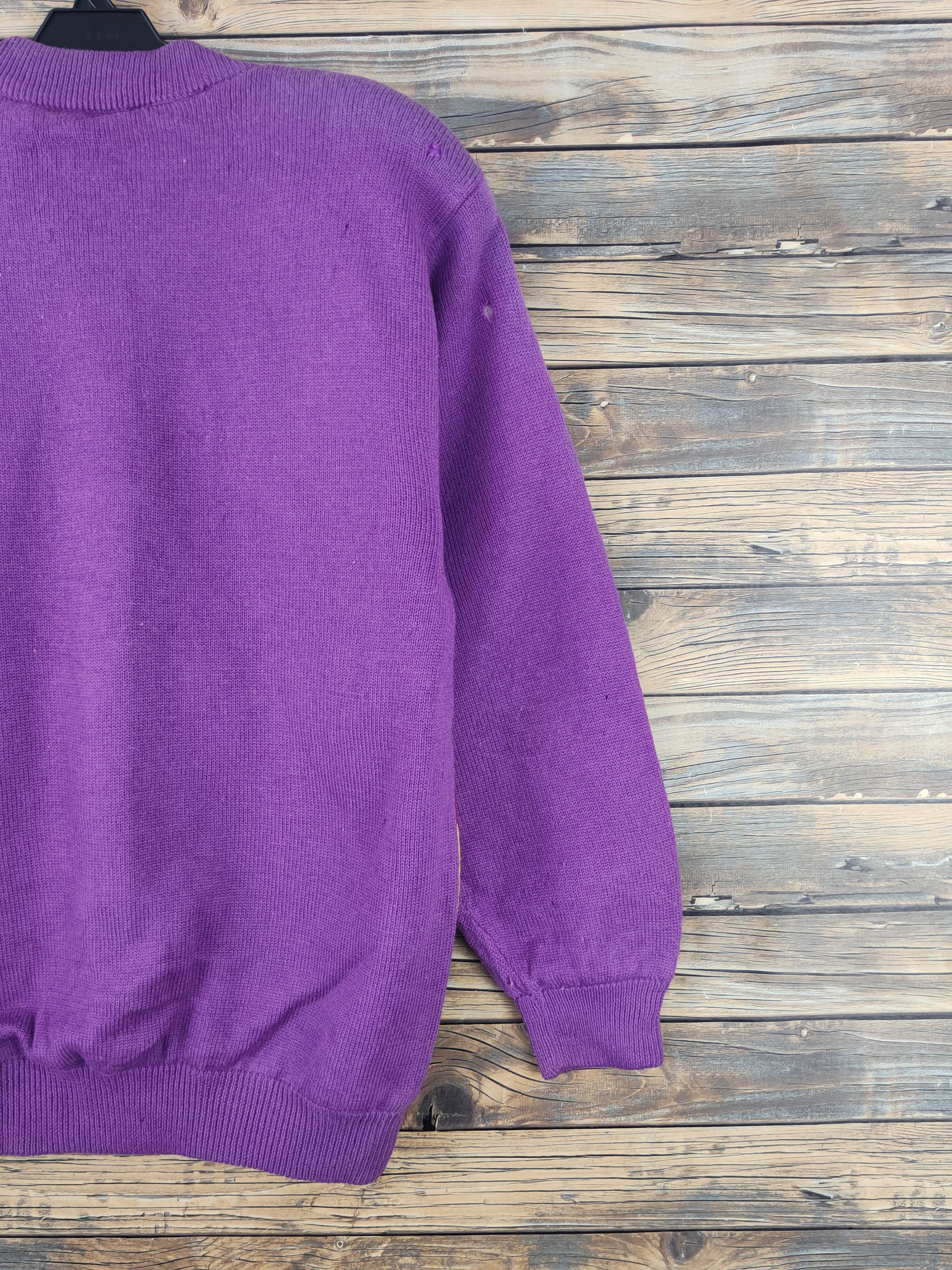 Vintage Bonheur Purple clown Knitwear Cardigan #W1813 Size US M / EU 48-50 / 2 - 17 Thumbnail