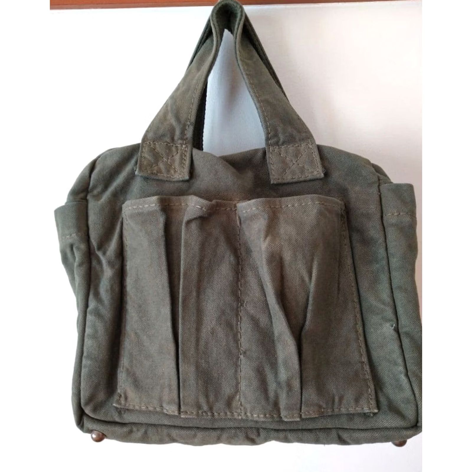 Kapital KAPITAL Boston Bag Canvas Khaki Green Multi-pockets Casual Unisex Pre-owned Size ONE SIZE - 2 Thumbnail