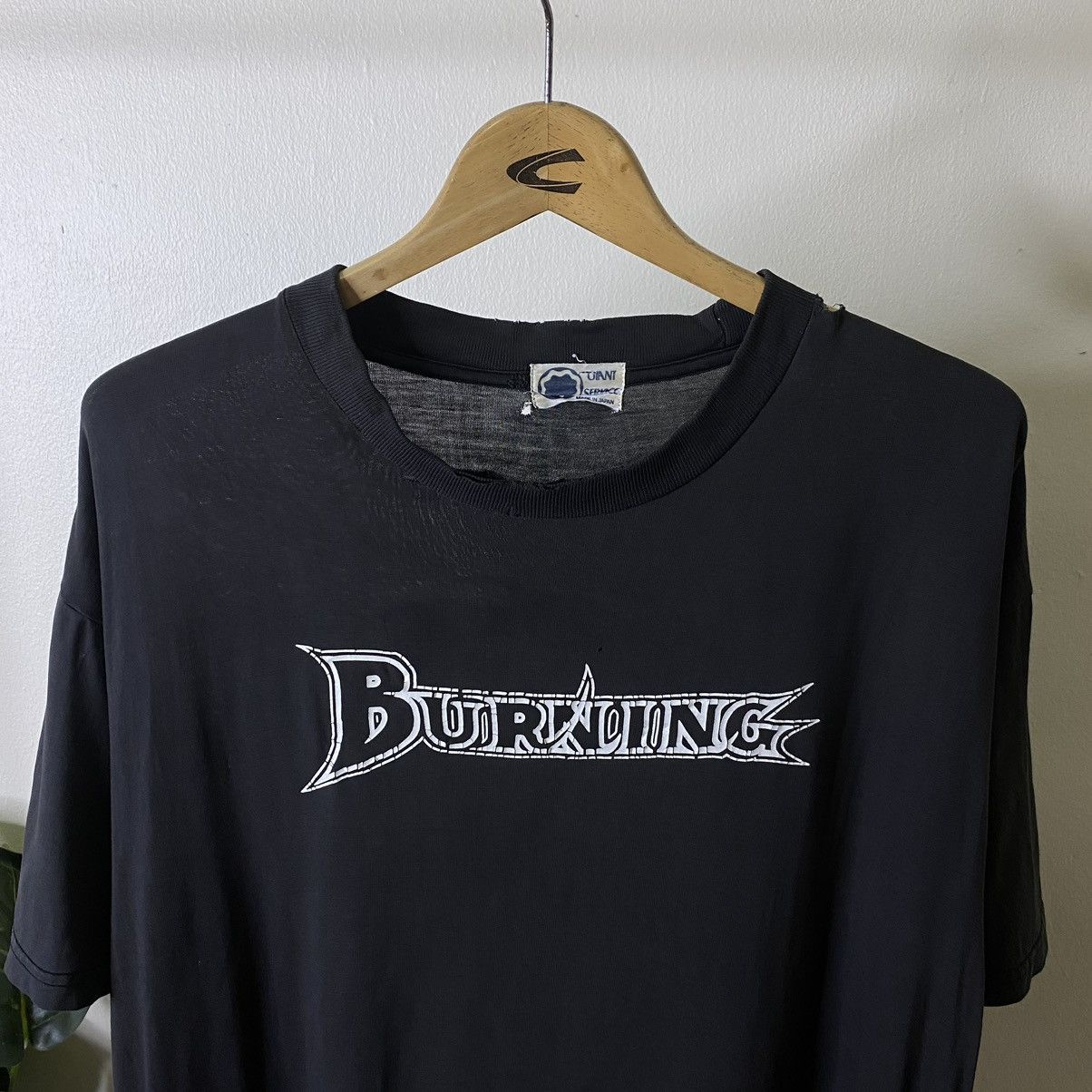 Japanese Brand Vintage Burning Japanese Streetwear Brand Distressed Tee Size US XL / EU 56 / 4 - 6 Thumbnail