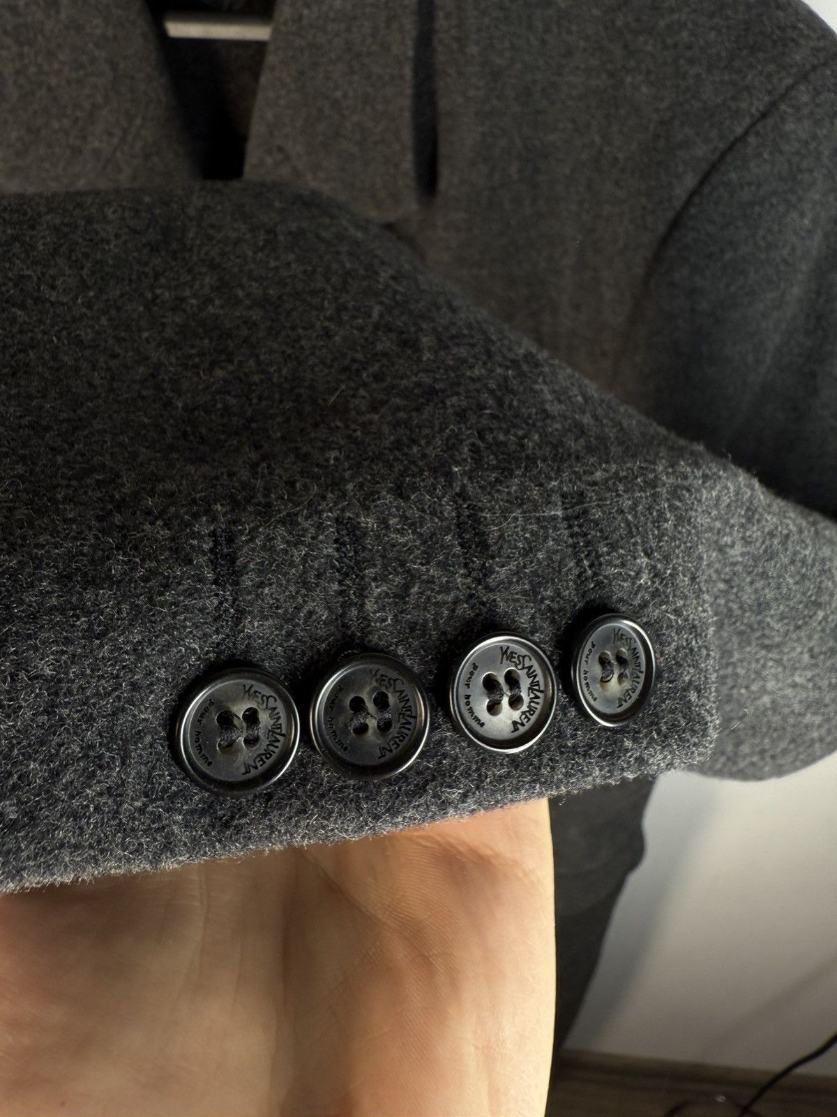 Yves Saint Laurent Grey Wool YSL Coat Heavy Soft Long Size US L / EU 52-54 / 3 - 6 Thumbnail