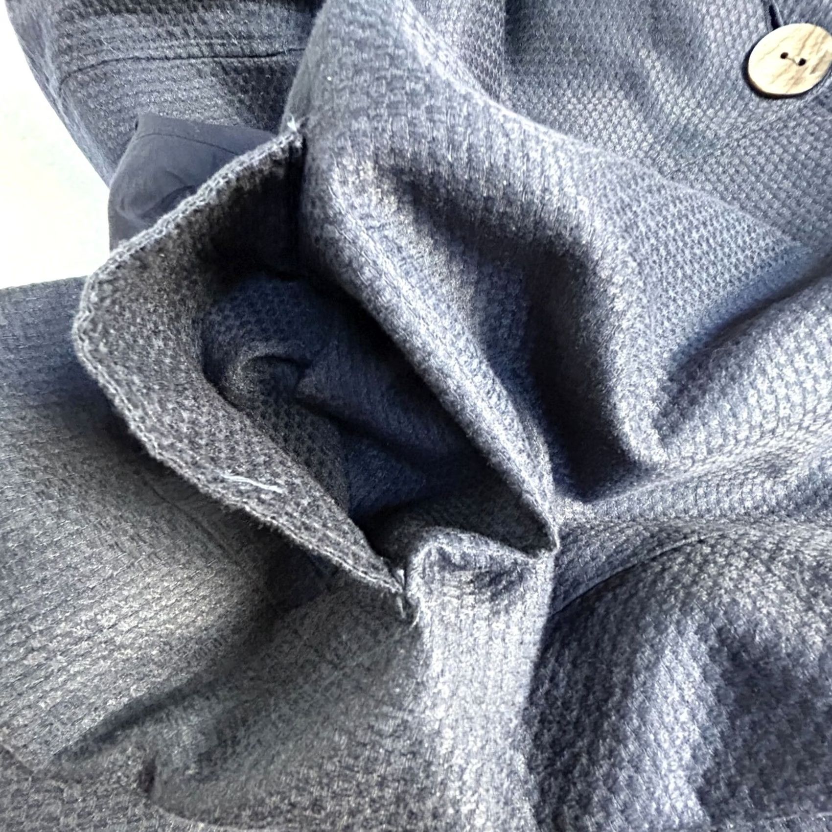 J. Jill J. Jill Blazer Womens XL Ink Blue Silk Cotton Textured Two-Button Pockets New Size XL / US 12-14 / IT 48-50 - 6 Thumbnail