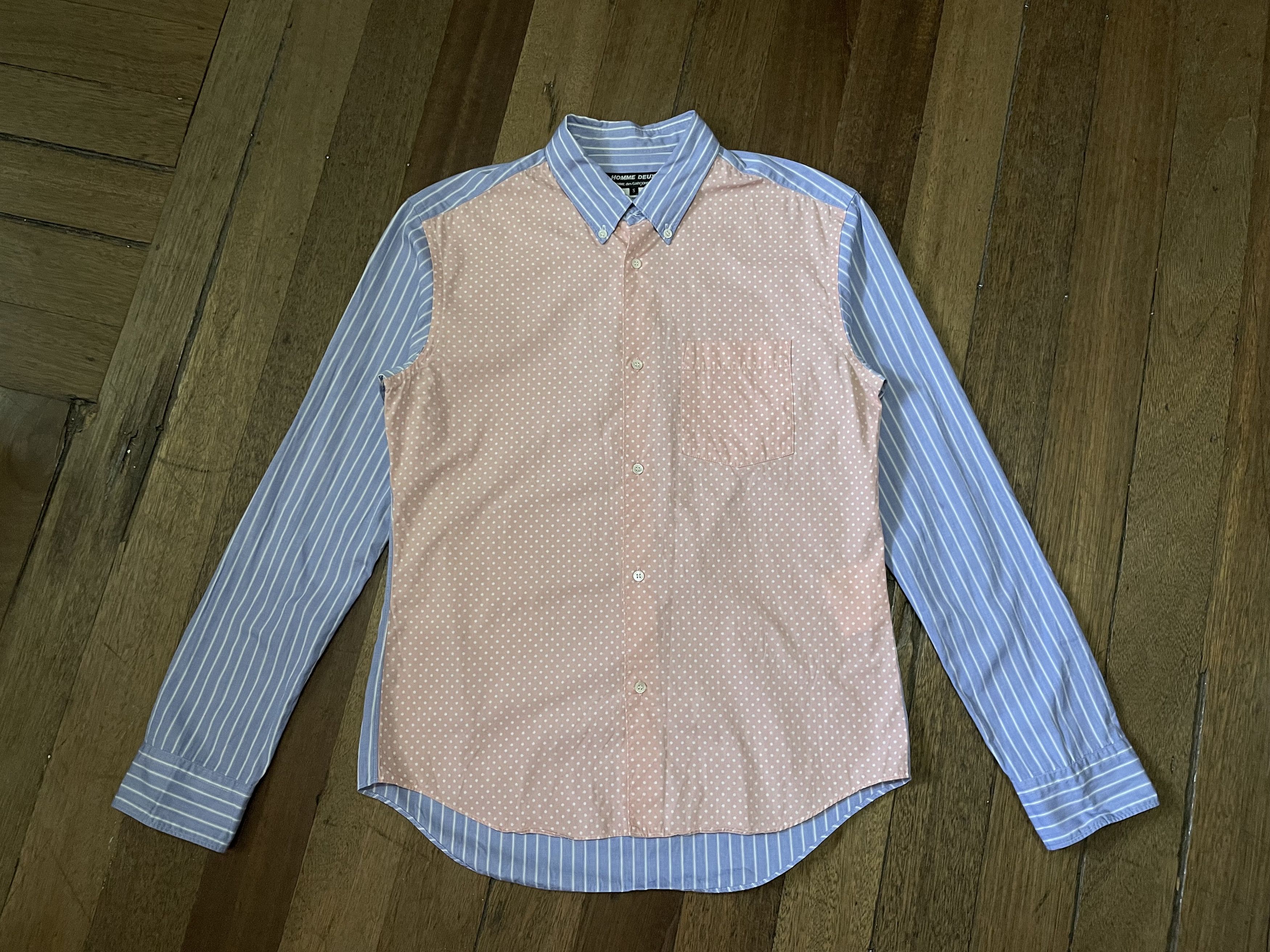 image of Comme Des Garcons x Comme Des Garcons Homme Deux Cdg Homme Deux - Polka / Stripe - Ad2011 in Blue/P