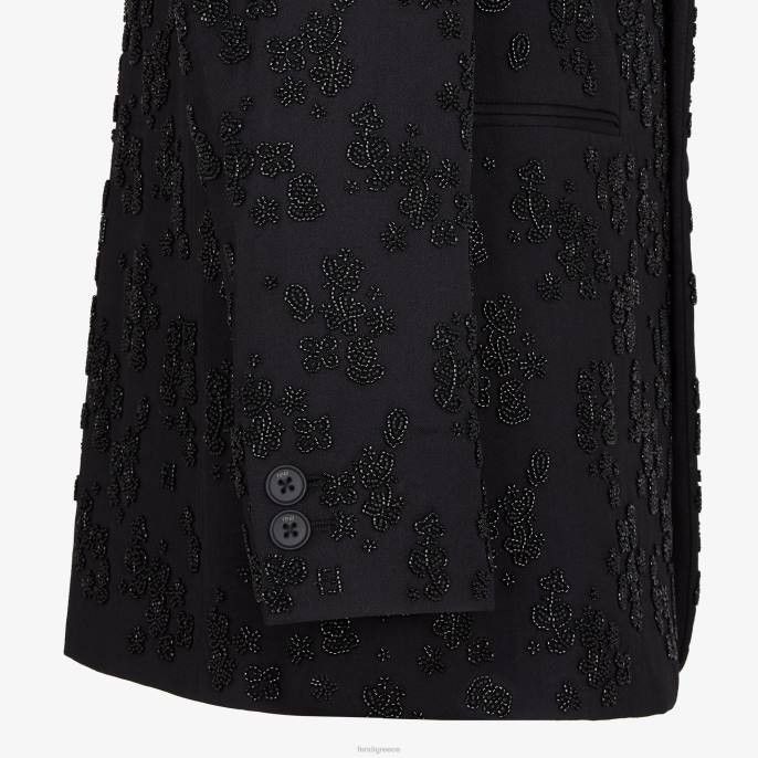 Fendi o1s1wg111224 Wool And Silk Jacket in Black Size US M / EU 48-50 / 2 - 4 Thumbnail