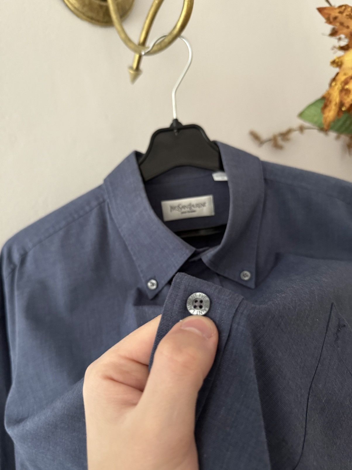 Yves Saint Laurent Vintage Yves Saint Laurent YSL Button Up Shirt Size US XL / EU 56 / 4 - 4 Thumbnail
