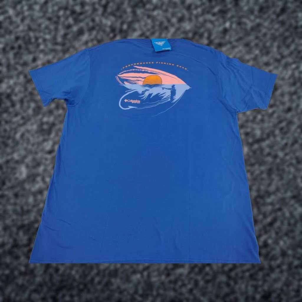 Vintage NWT Columbia PFG Short Sleeve T-Shirt Men's Large Blue Logo Cotton Size US L / EU 52-54 / 3 - 1 Thumbnail
