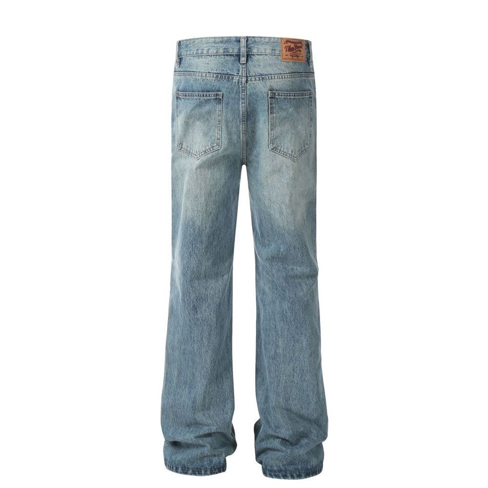 Japanese Brand × Jean Street men's loose casual distressed straight washed jeans Size US 32 / EU 48 - 6 Thumbnail