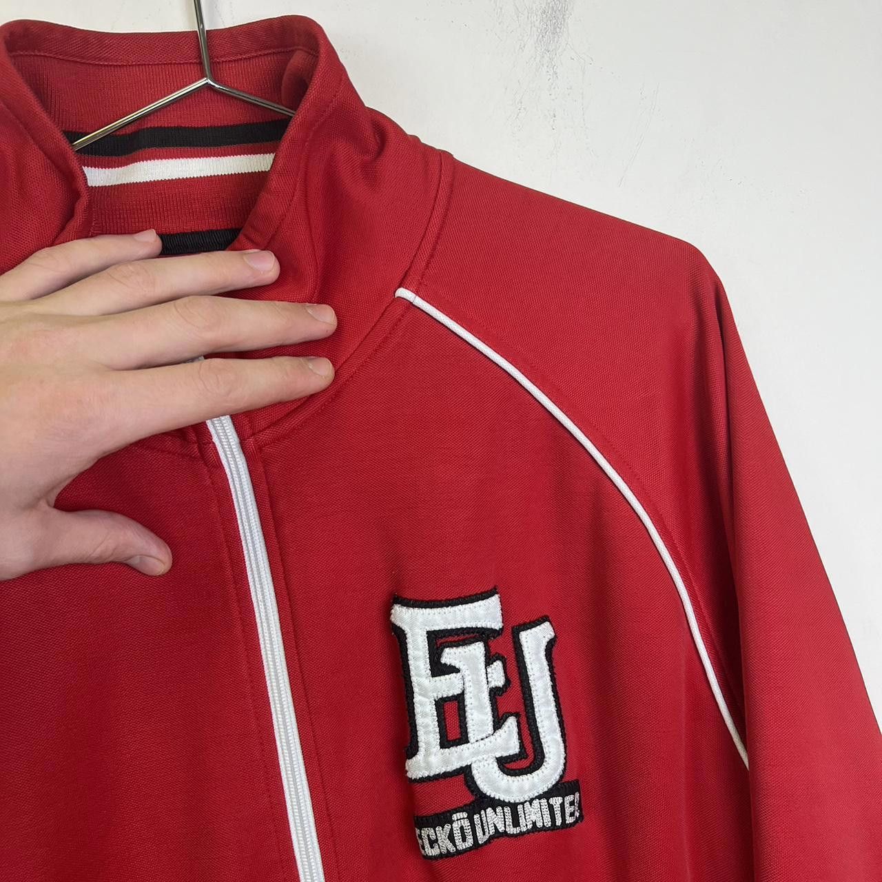 Designer Ecko Unlimited Red Track Jacket y2k Rap Zip Size US XL / EU 56 / 4 - 3 Thumbnail