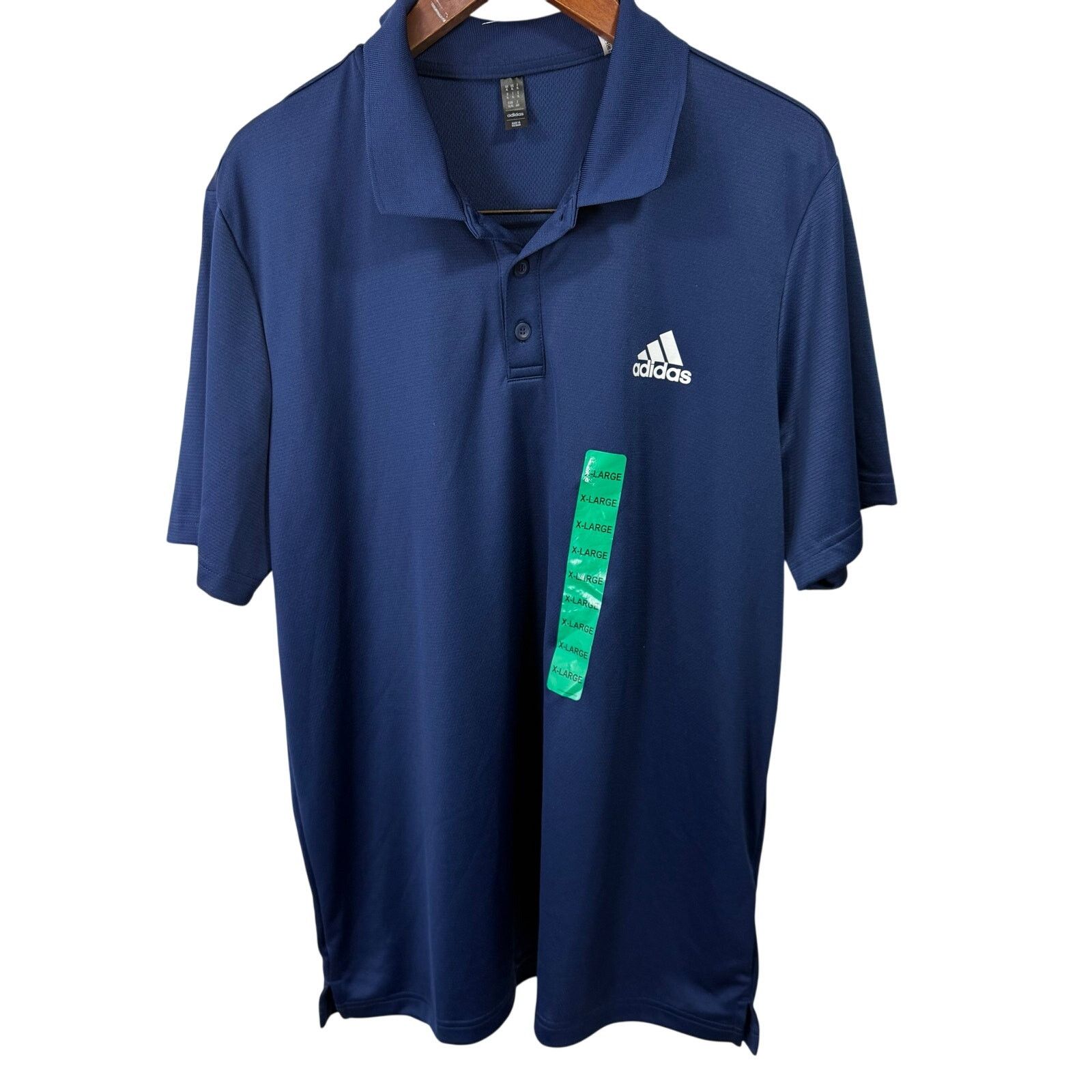 Adidas Adidas Men’s Performance Knit Polo Shirt XL Blue NEW # G638 Size US XL / EU 56 / 4 - 8 Thumbnail