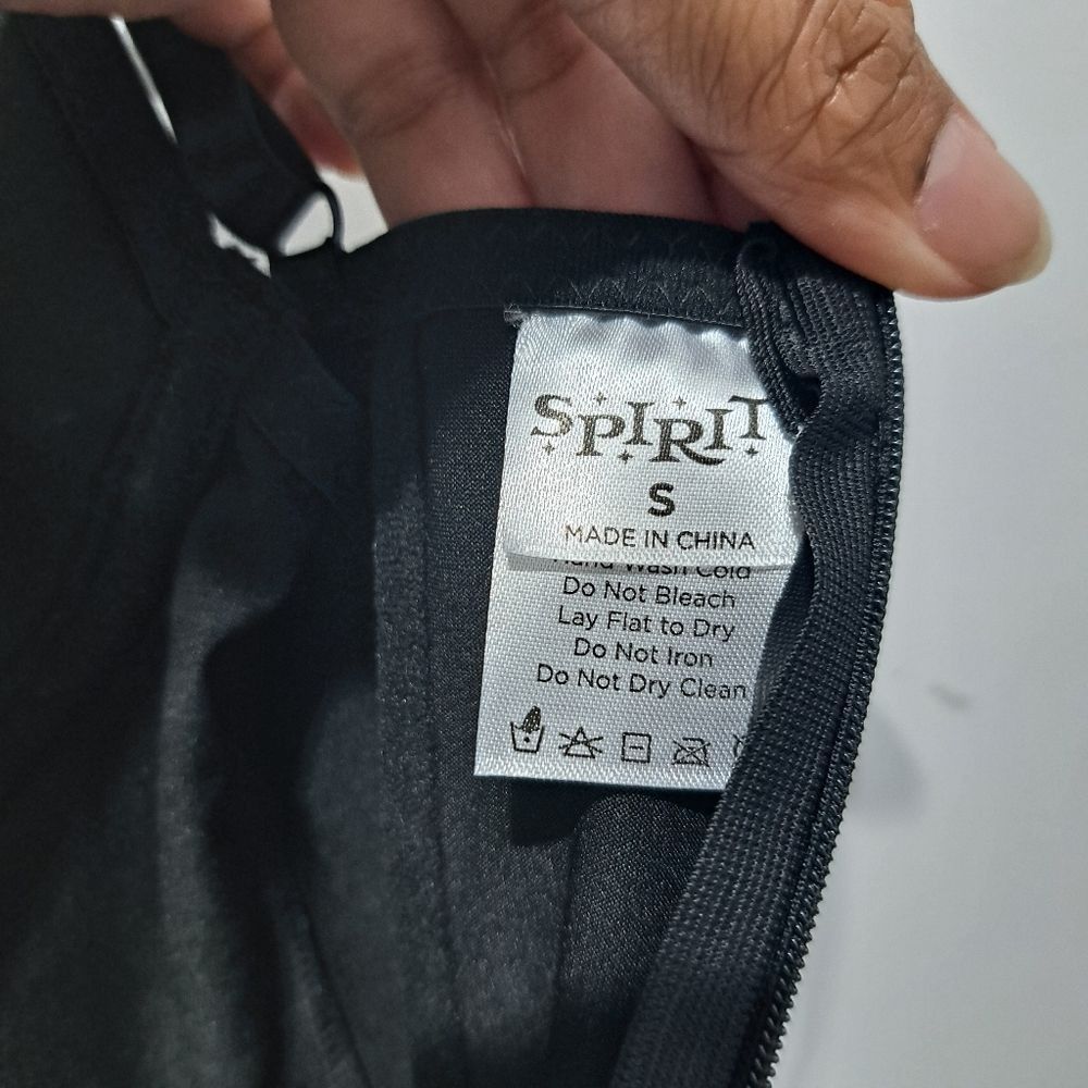 Other Spirit Bodysuit Pleather Sexy Sheer Lace Cup Small Black NWT Size S / US 4 / IT 40 - 7 Thumbnail