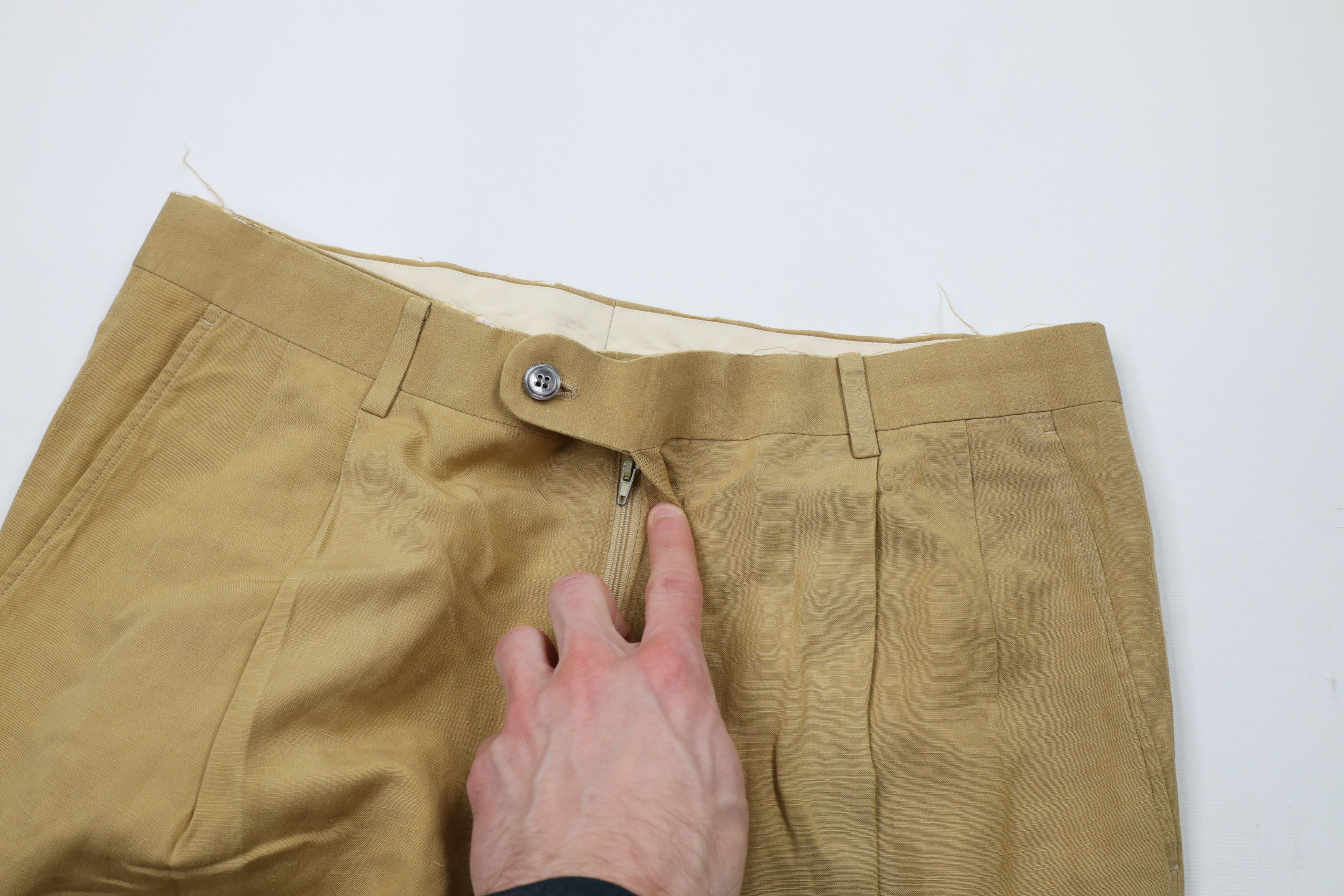 Vintage Vintage 90s Streetwear Silk Linen Wide Leg Chino Pants Size US 34 / EU 50 - 7 Thumbnail