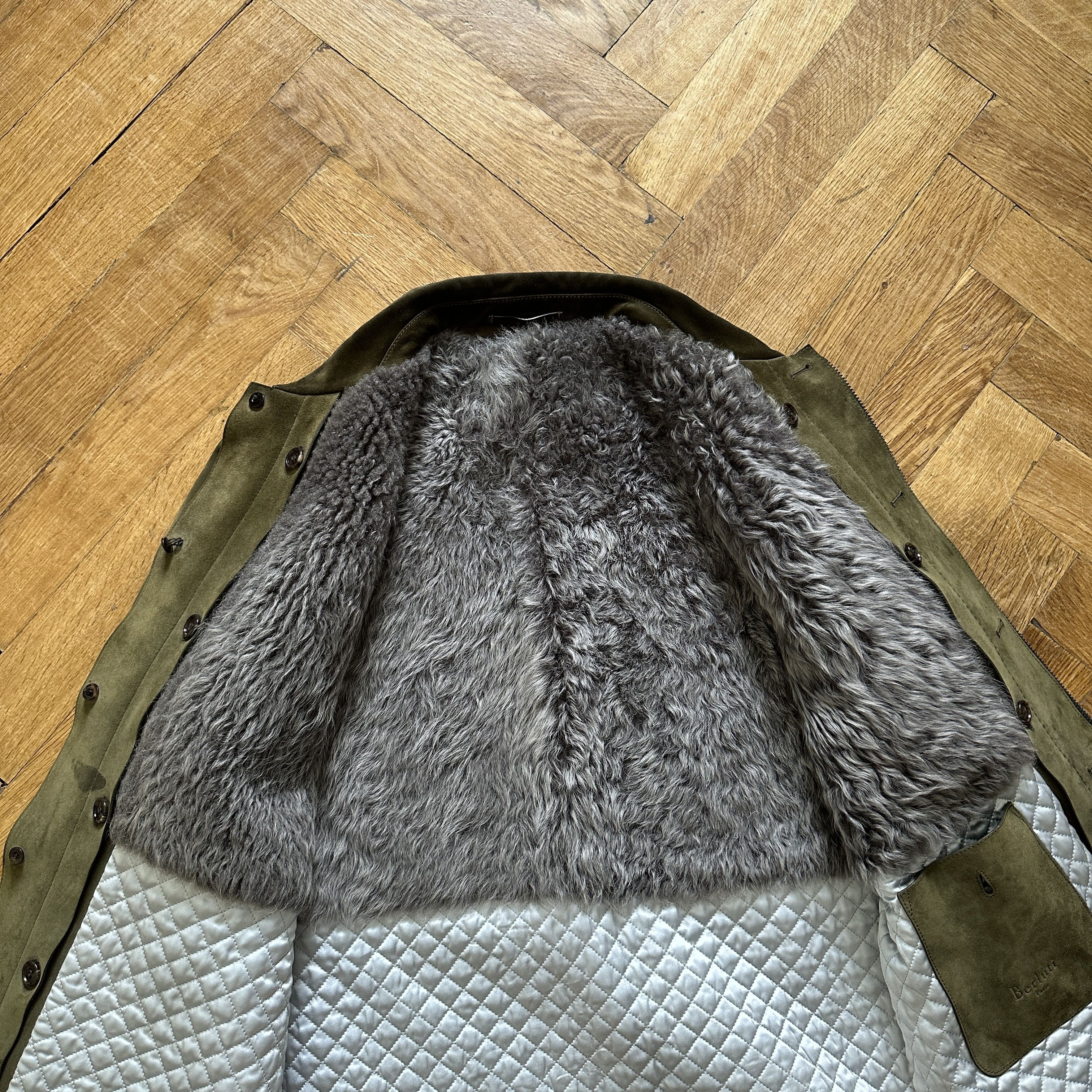 Berluti FW18 Khaki Suede Jacket with Removable Fur Vest Size US S / EU 44-46 / 1 - 7 Thumbnail