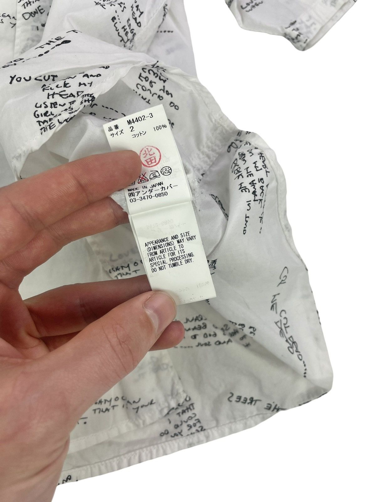 Undercover SS14 "GODOG" - Scribbled Lyrics Button Up T-shirt Size US M / EU 48-50 / 2 - 15 Thumbnail