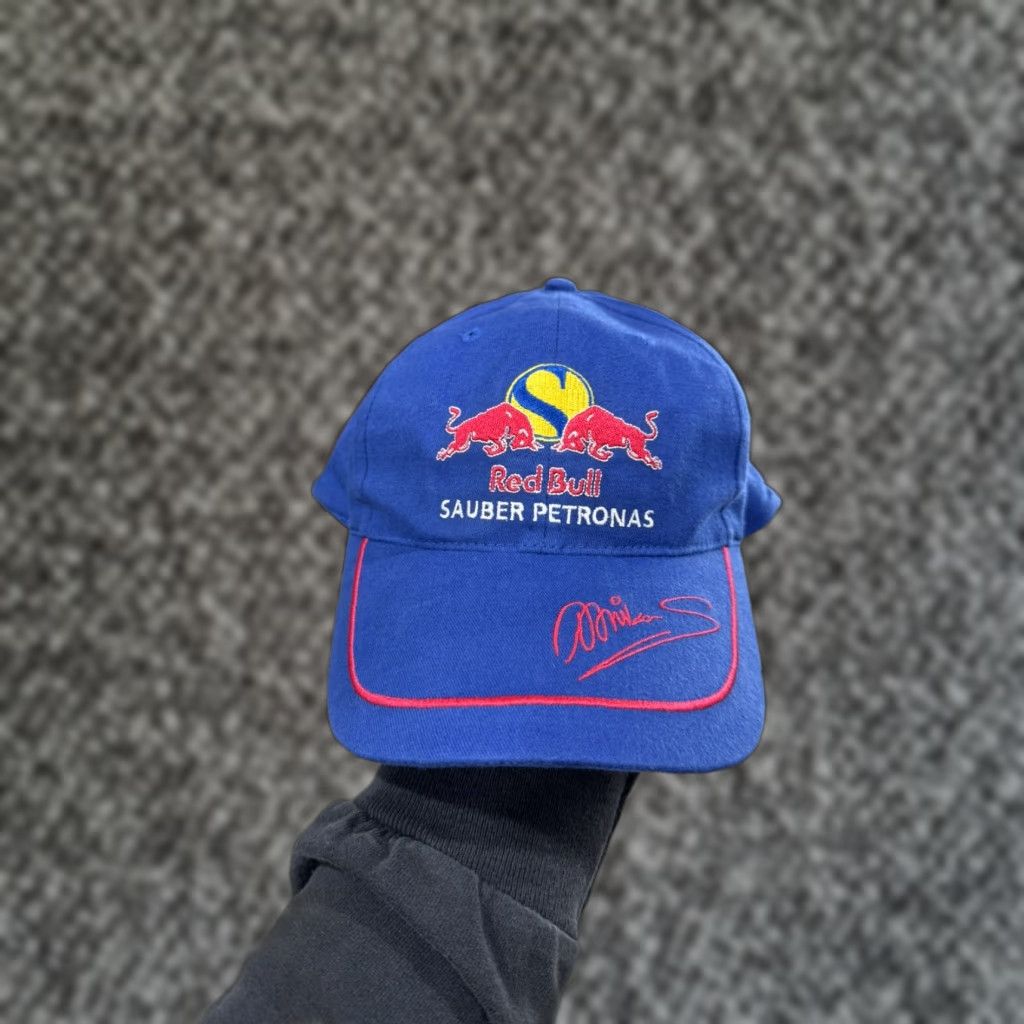 Vintage VINTAGE Red Bull Sauber Patronas Miko Salo Signature Strapback Hat Cap Formula 1 Men One Size Blue Adjustable Cotton Baseball Cap Size ONE SIZE - 1 Thumbnail