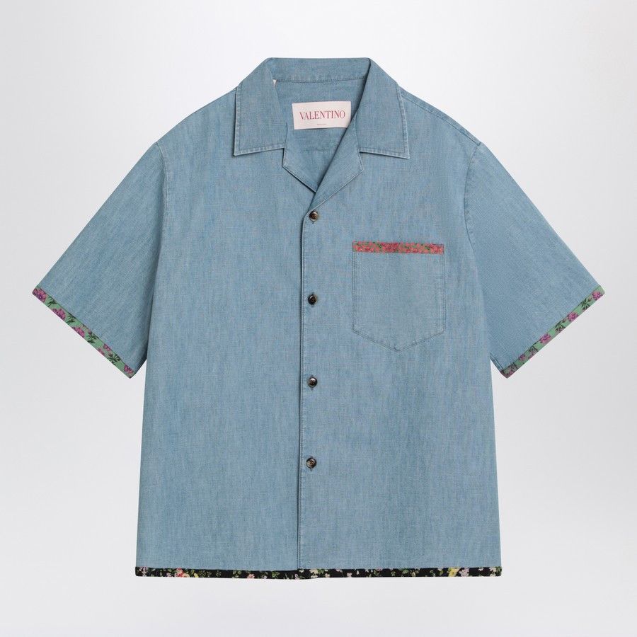 Valentino o1d2blof1025 Denim Shirt in Light Blue Size US M / EU 48-50 / 2 - 1 Thumbnail