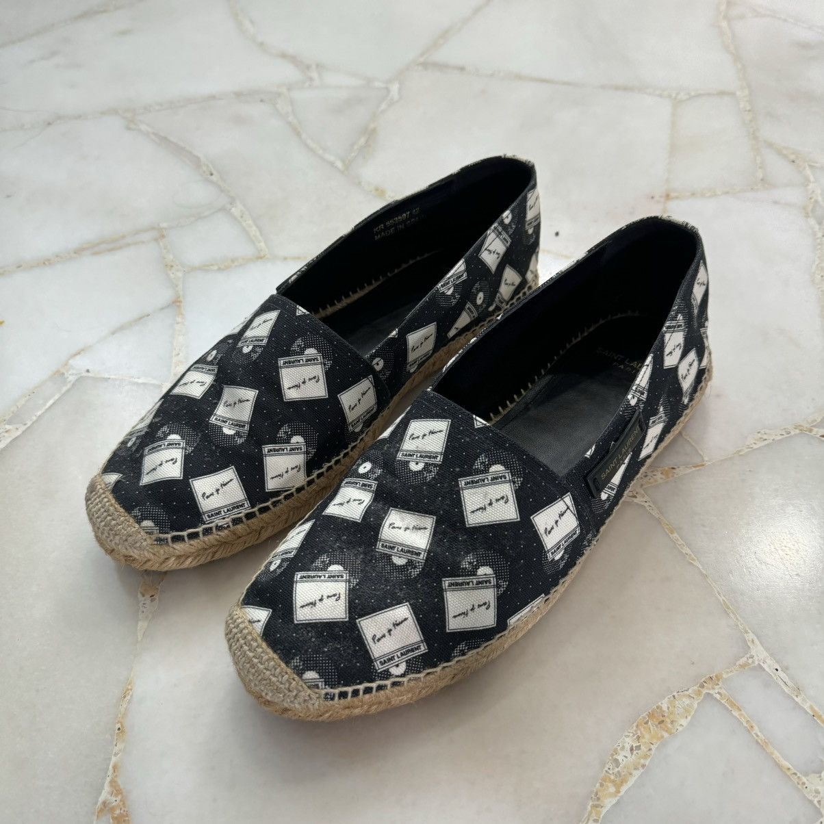 Saint Laurent Paris SAINT LAURENT Vinyl Printed Espadrilles Size US 9 / EU 42 - 1 Thumbnail