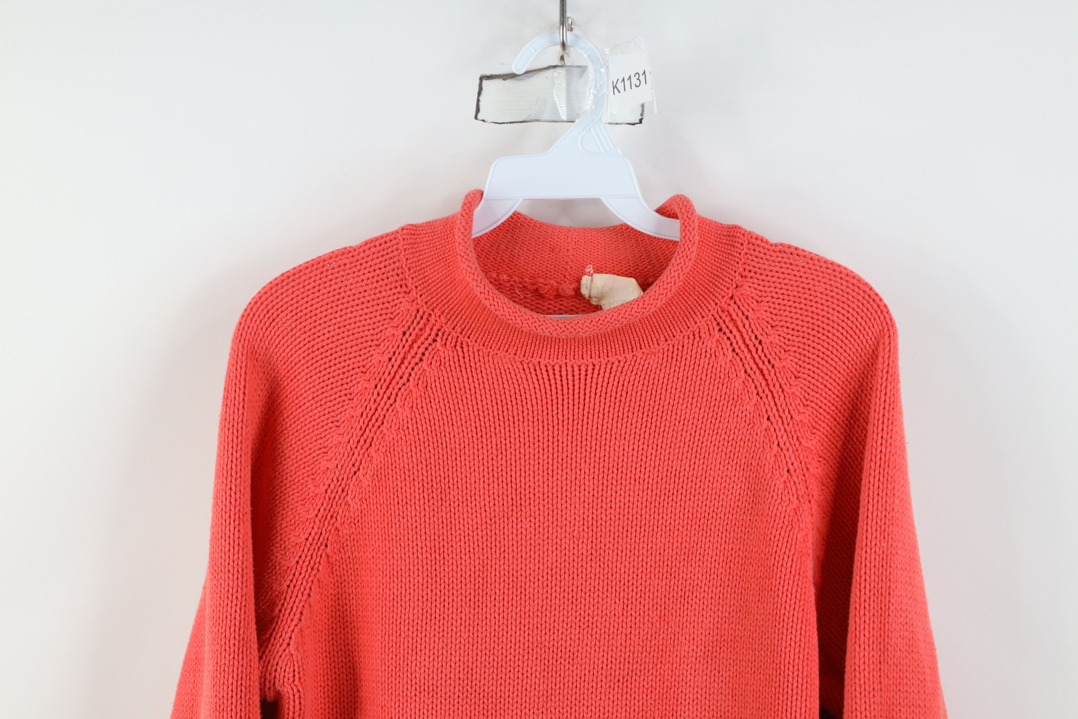 J.Crew Vintage 90s J Crew Marled Knit Mock Neck Sweater Salmon Size XS / US 0-2 / IT 36-38 - 2 Thumbnail
