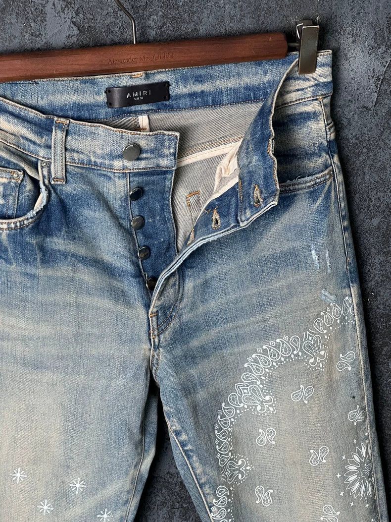 Amiri Amiri Blue totem printed jeans Size US 31 - 5 Thumbnail