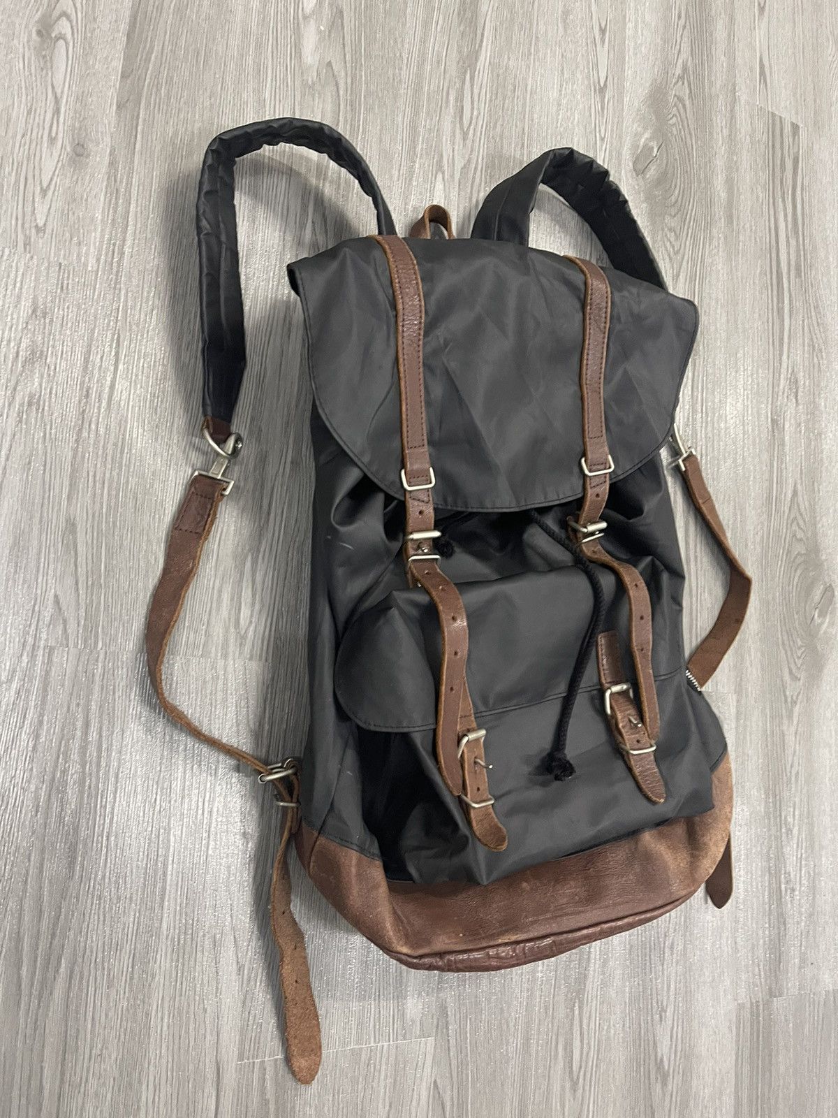 Union made ciaopanic Leather and tech nylon rucksack pack