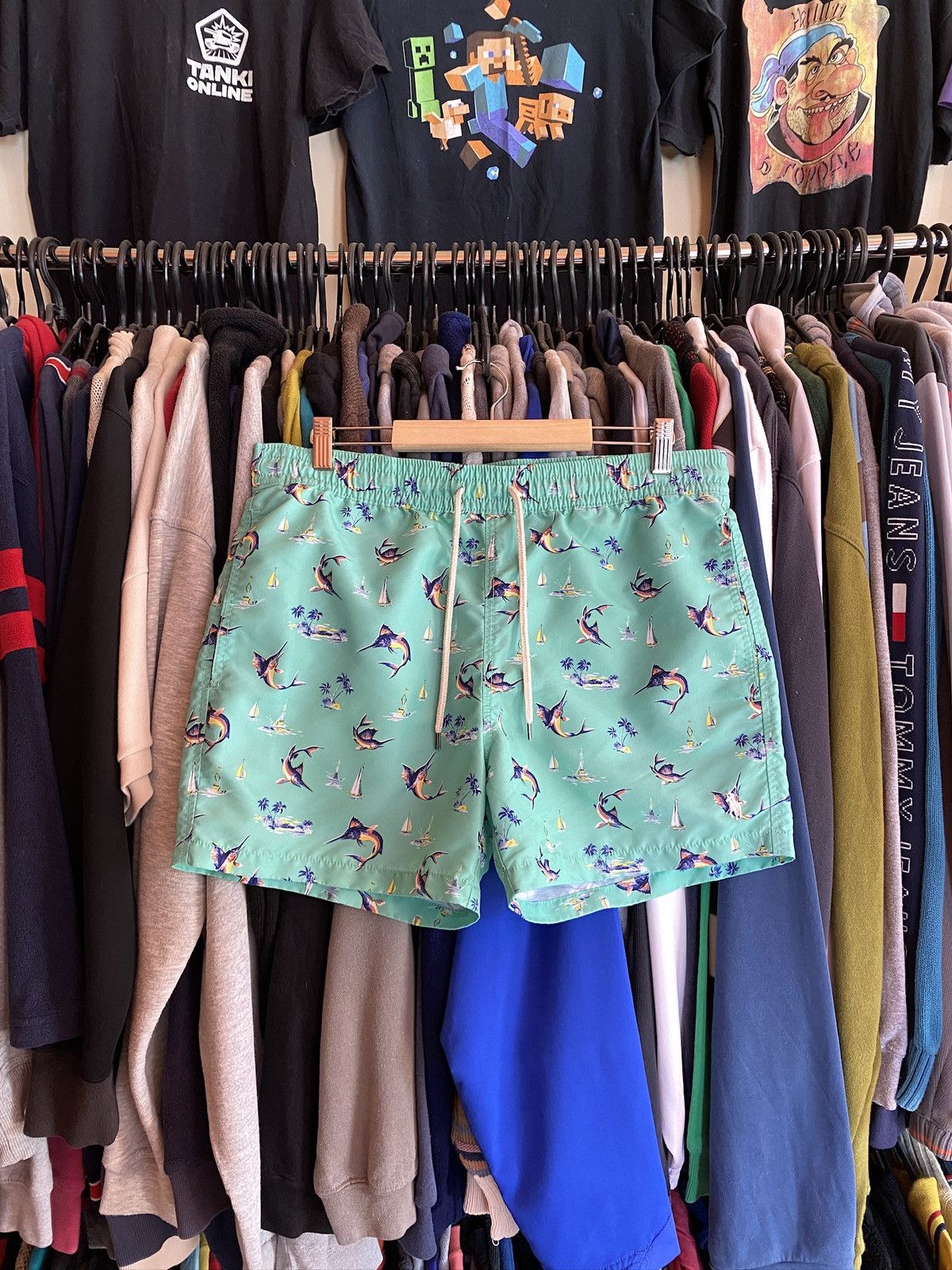 Polo Ralph Lauren VINTAGE RALPH LAUREN FISH SWIMMING SHORTS Y2k Size US 32 / EU 48 - 1 Thumbnail