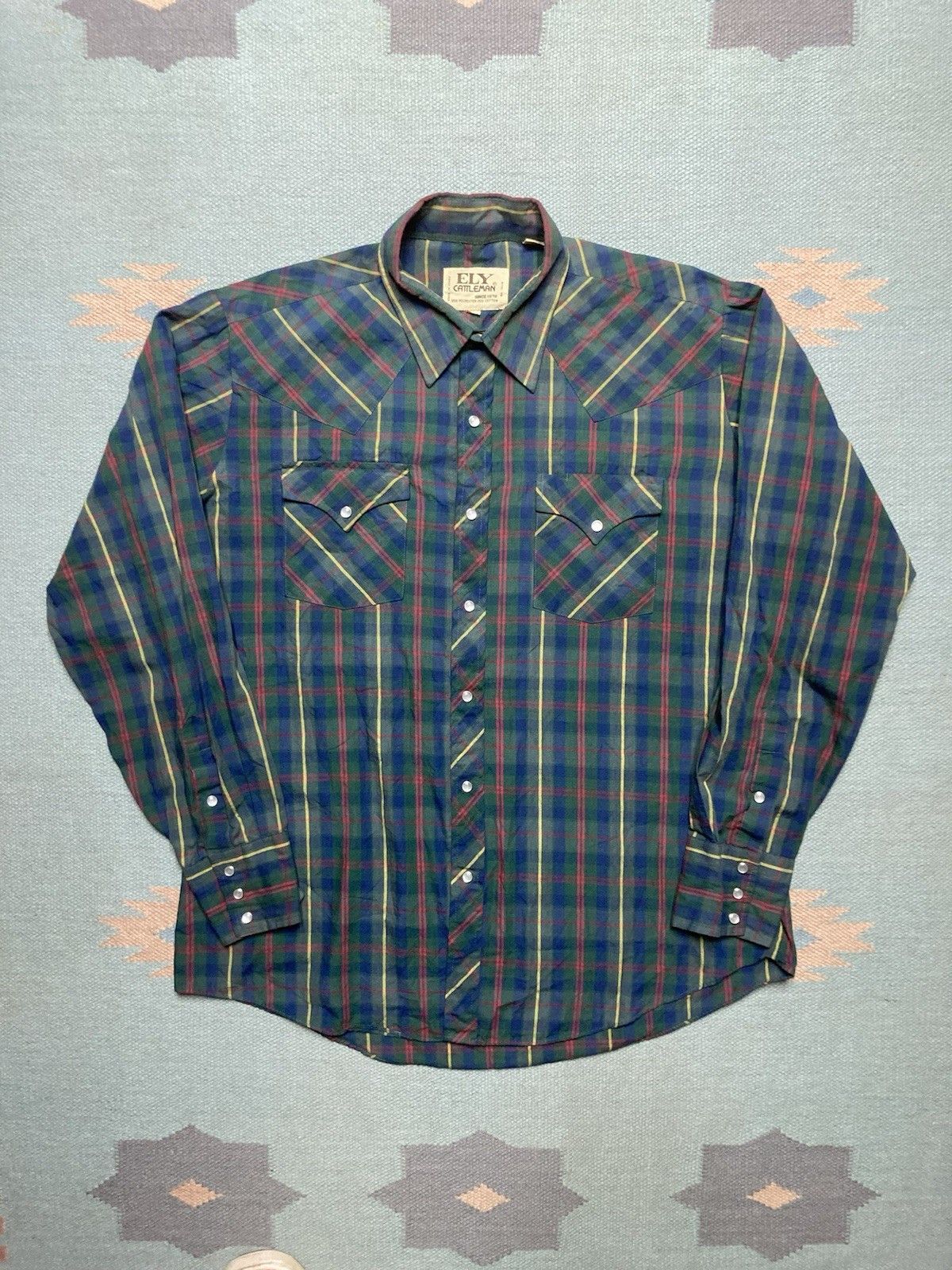 Vintage VTG Ely cattleman Pearl snap shirt plaid western cowboy L Size US L / EU 52-54 / 3 - 1 Thumbnail