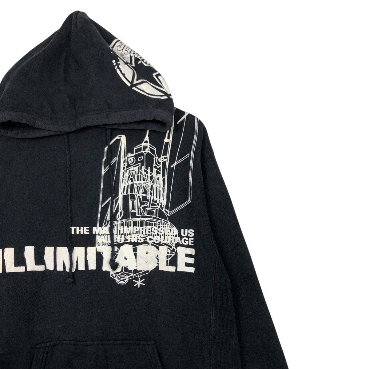 Hysteric Glamour 📌Vintage Hoodie Pull Illimitable Big Logo Punk Overprint Size US L / EU 52-54 / 3 - 7 Thumbnail