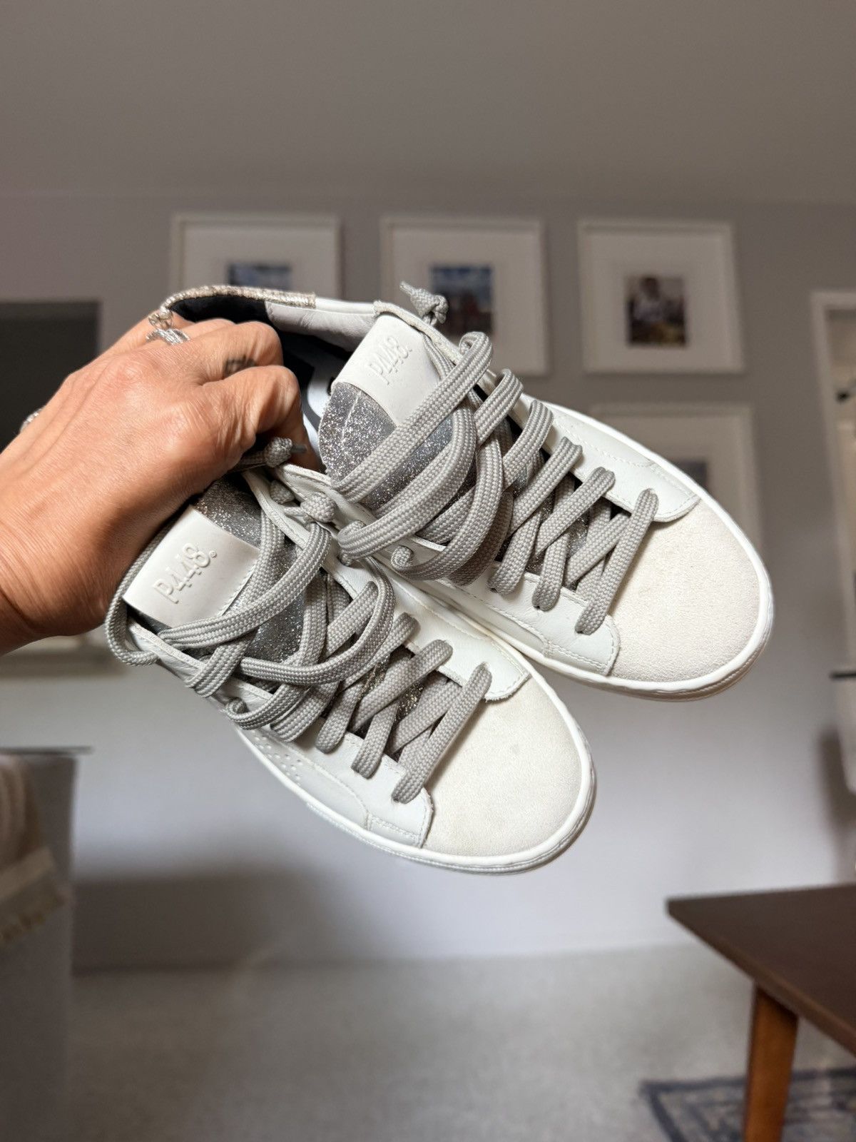 P448 P448 Thea silver snake platform gray white sneaker 36 Size US 6 / IT 36 - 8 Thumbnail