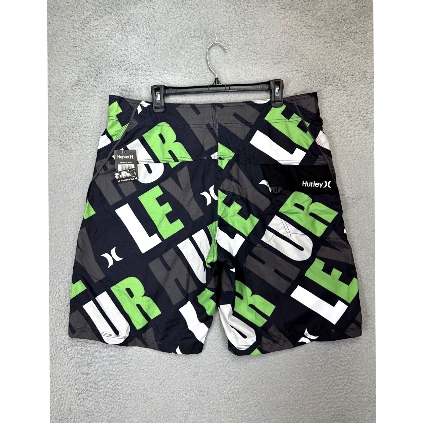 Hurley Hurley Swim Trunks Men 38 XL Black Green Graphic Print Board Shorts NEW Size US 36 / EU 52 - 4 Thumbnail
