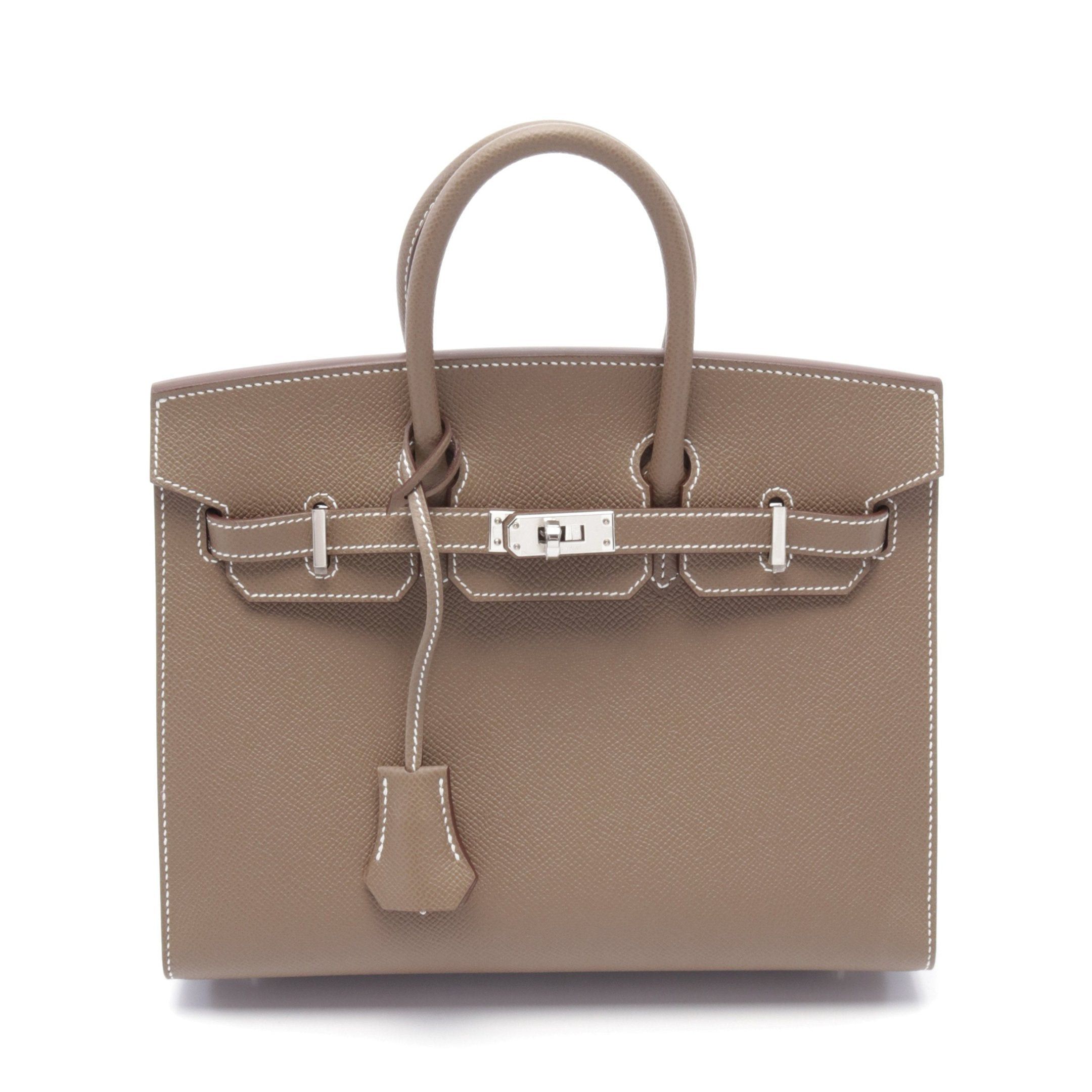 Hermes Hermes Birkin Serie 25 Etoupe Handbag Veau Epsom Gray Brown Silver Hardware Double Engraved Size ONE SIZE - 1 Thumbnail
